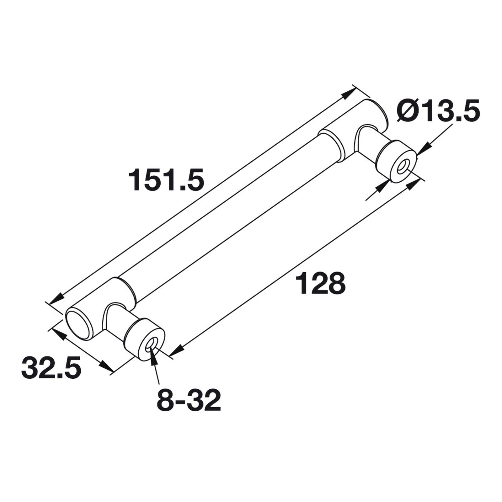 Hafele Elite Traditional Cabinet Handle - Illustration