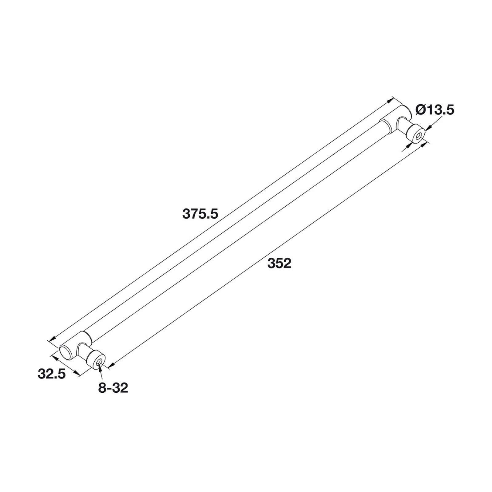 Hafele Elite Traditional Cabinet Handle - Illustration