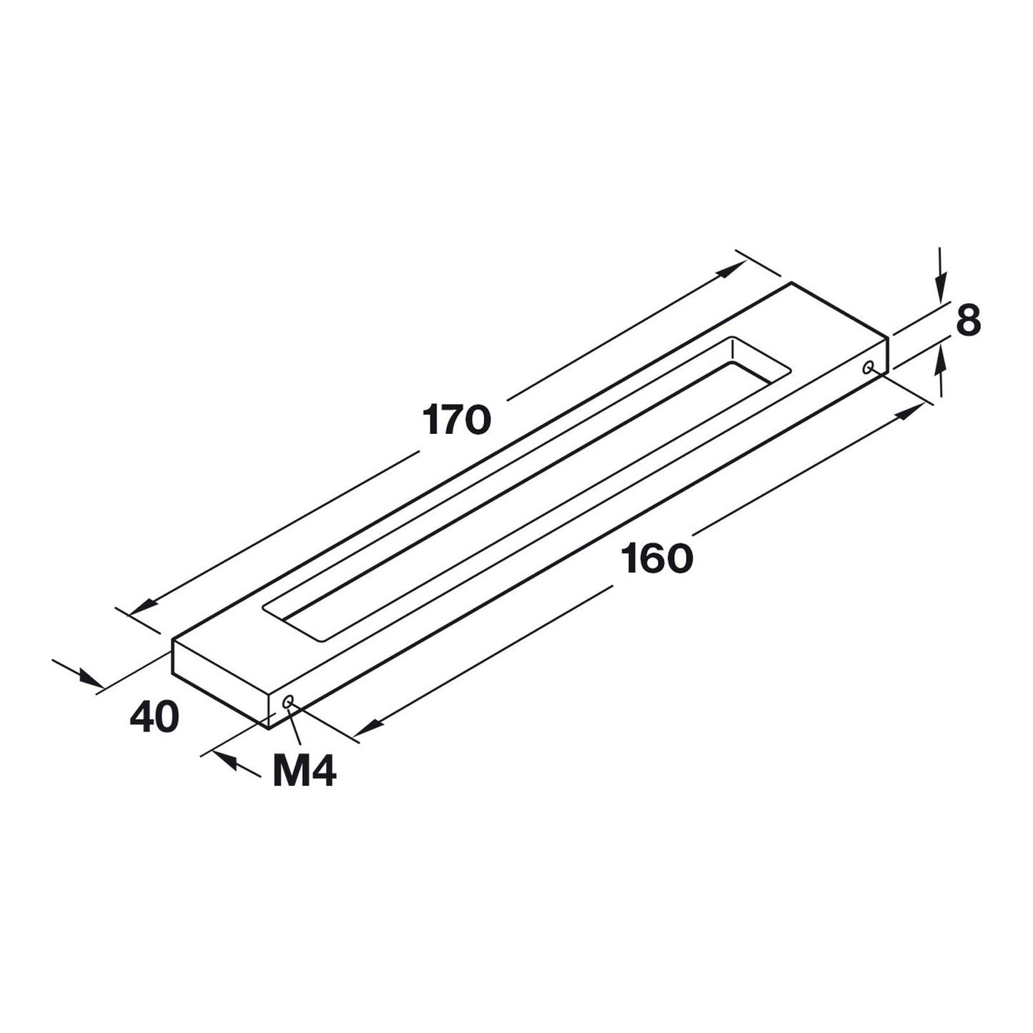 Hafele Resonance Cabinet Handle - Illustration