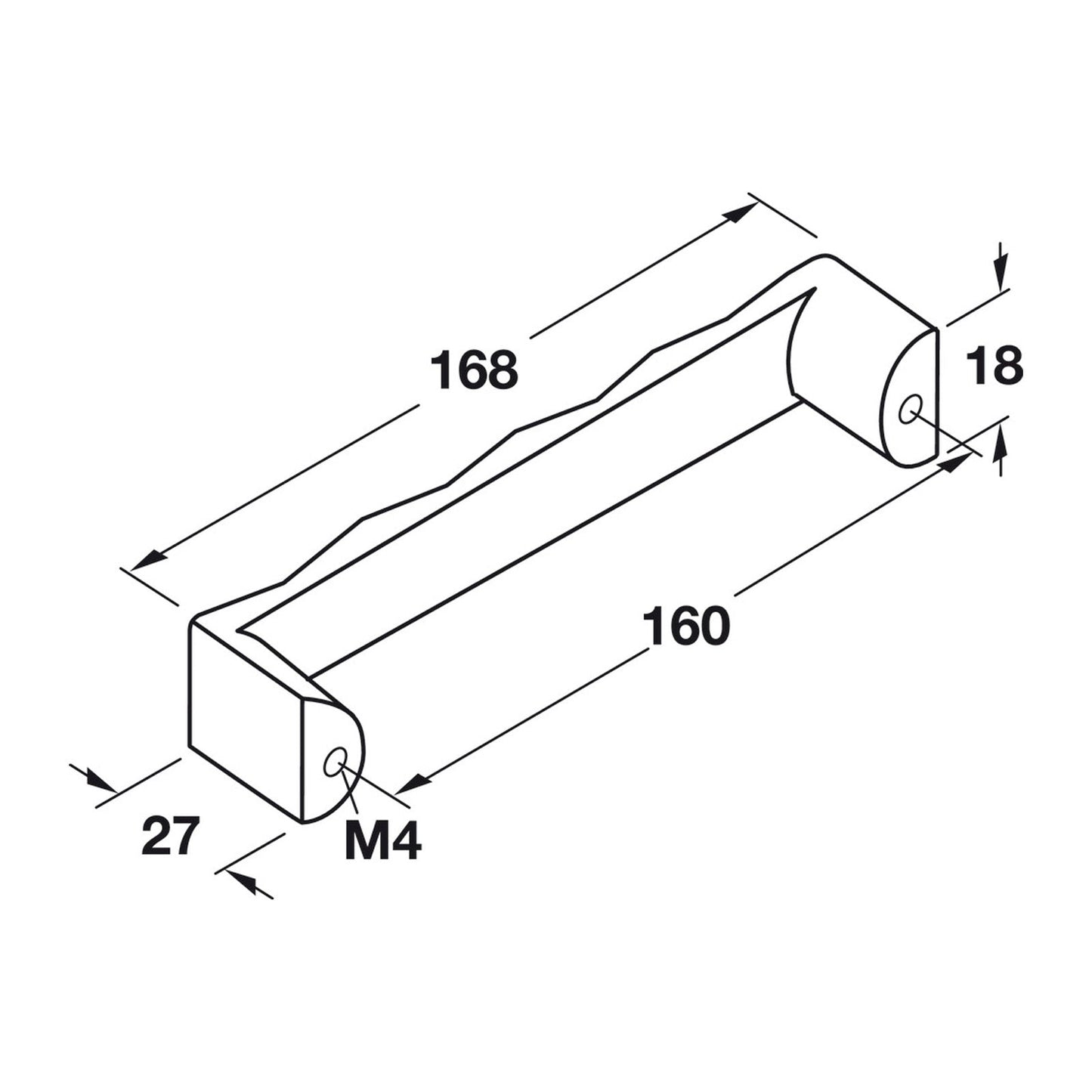 Hafele Aztec Cabinet Handle Illustration