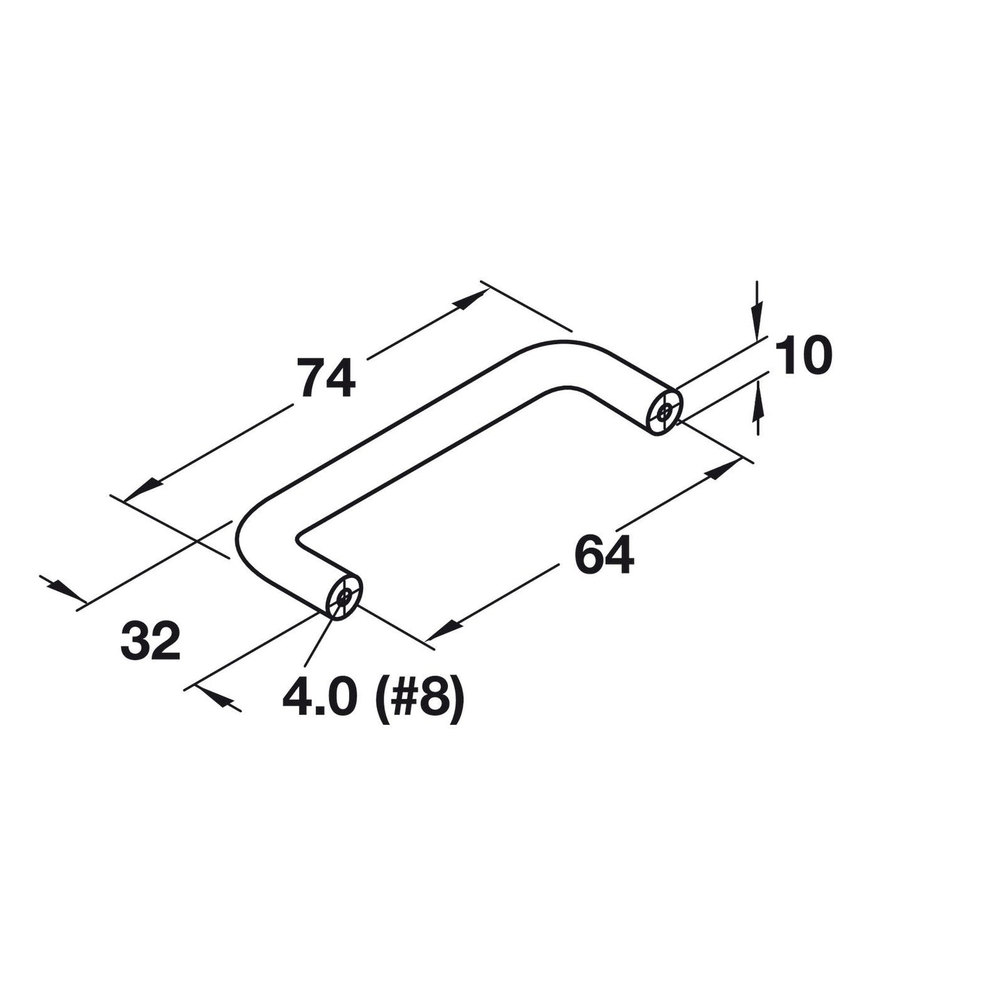 Hafele HEWI Polyamide Cabinet Handle - Illustration