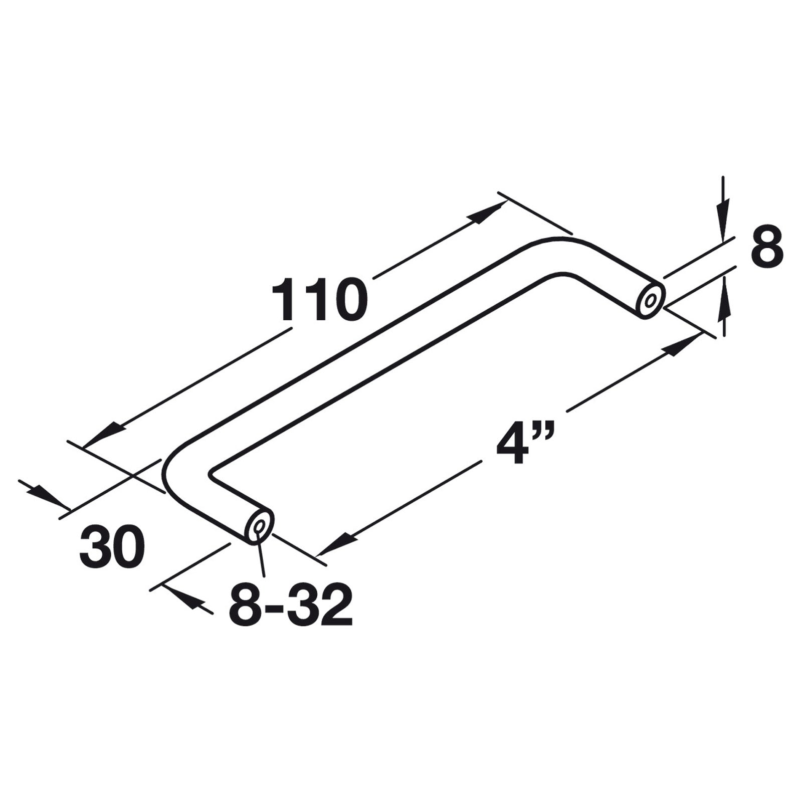 Hafele Essentials Wire Pull - Satin/Brushed Chrome - 4