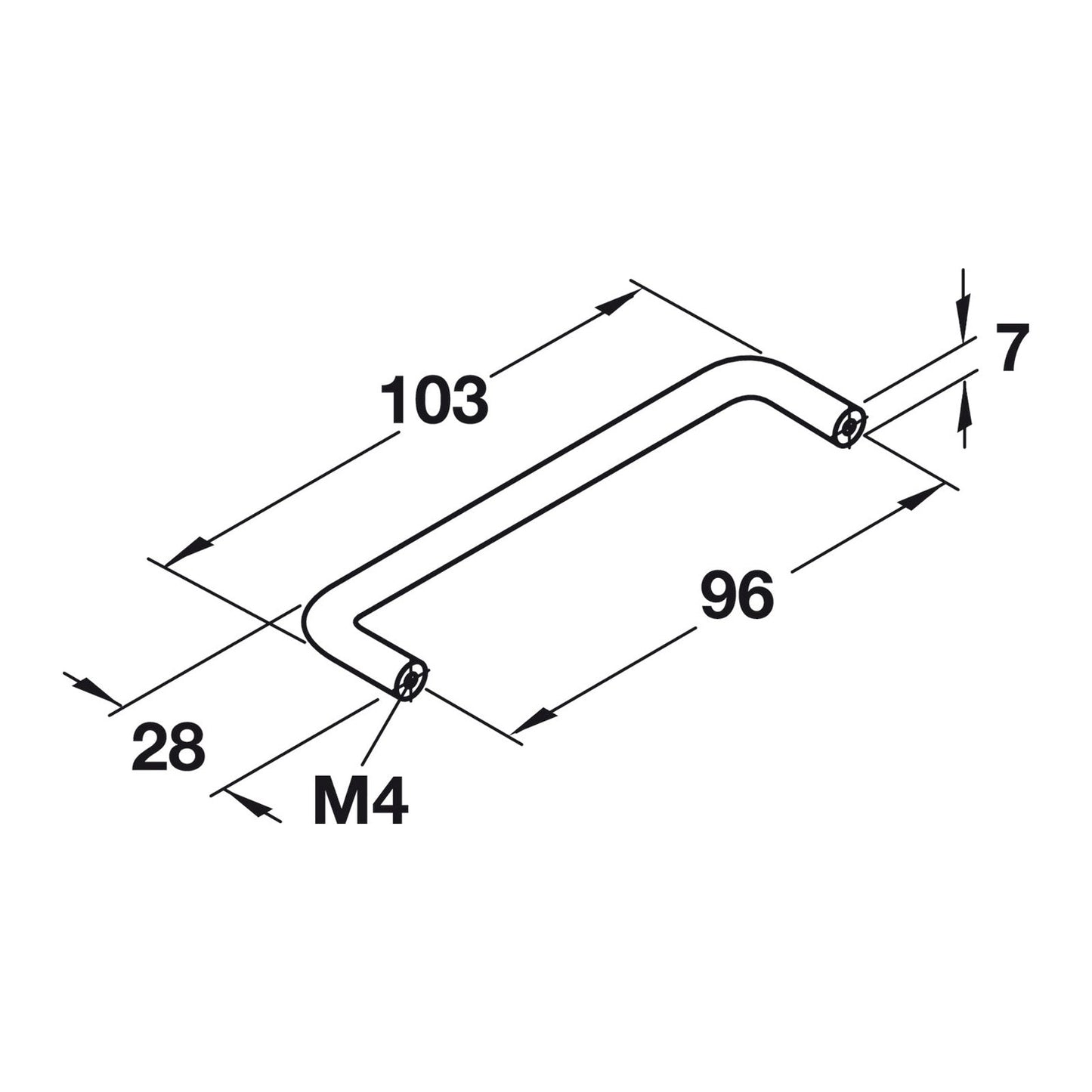 Hafele Antimicrobial Cabinet Handle Illustration