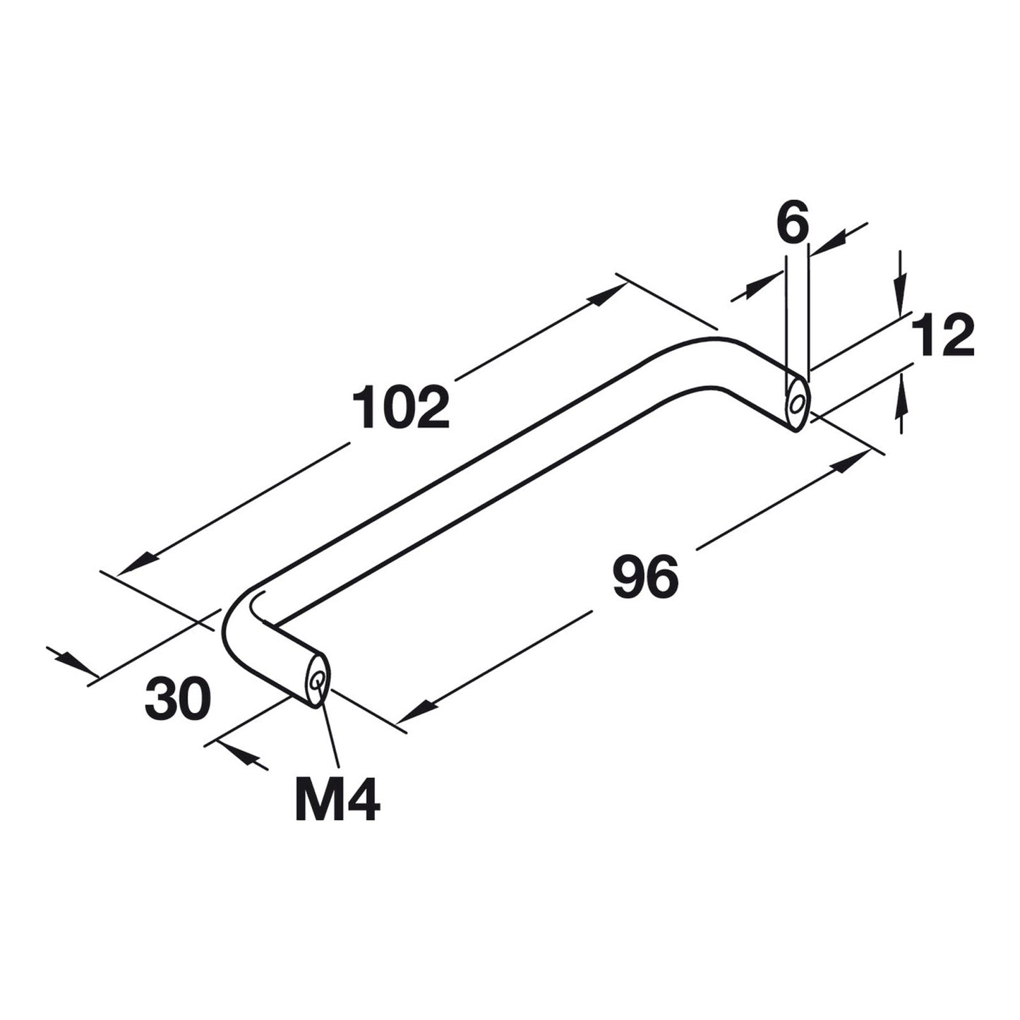 Hafele Horizon Cabinet Handle - Illustration