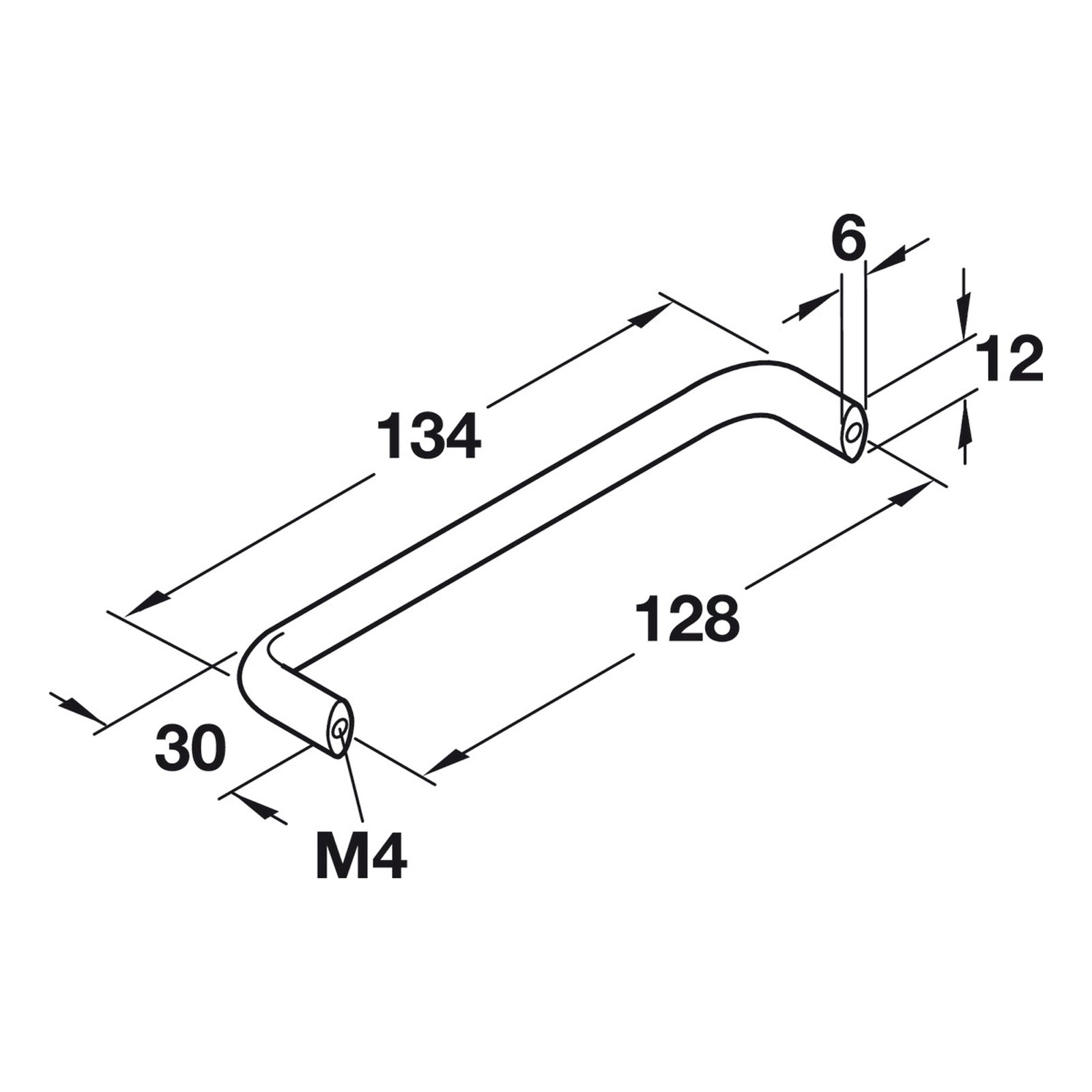 Hafele Horizon Cabinet Handle - Stainless Steel