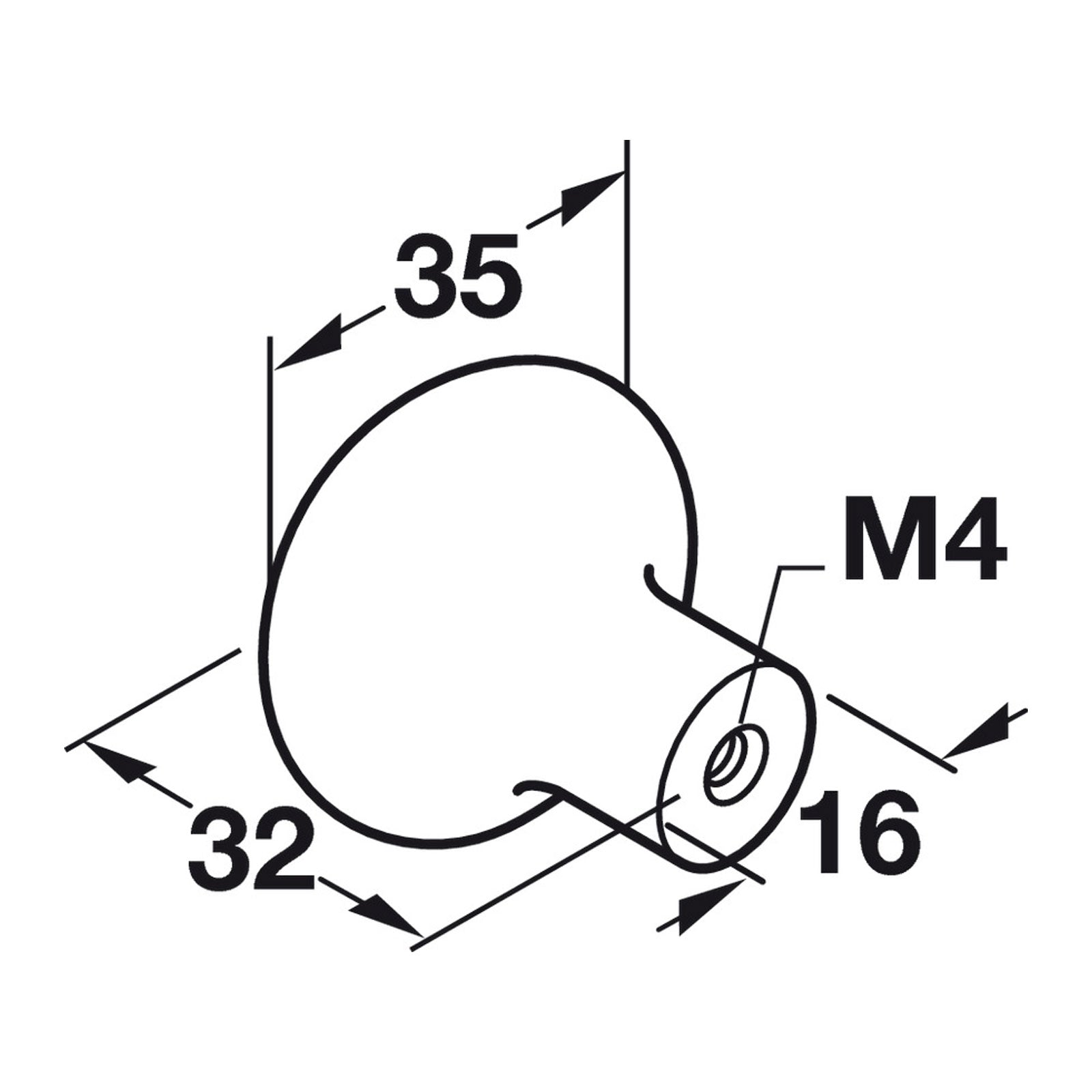 Hafele Arcadian Cabinet Knob Illustration