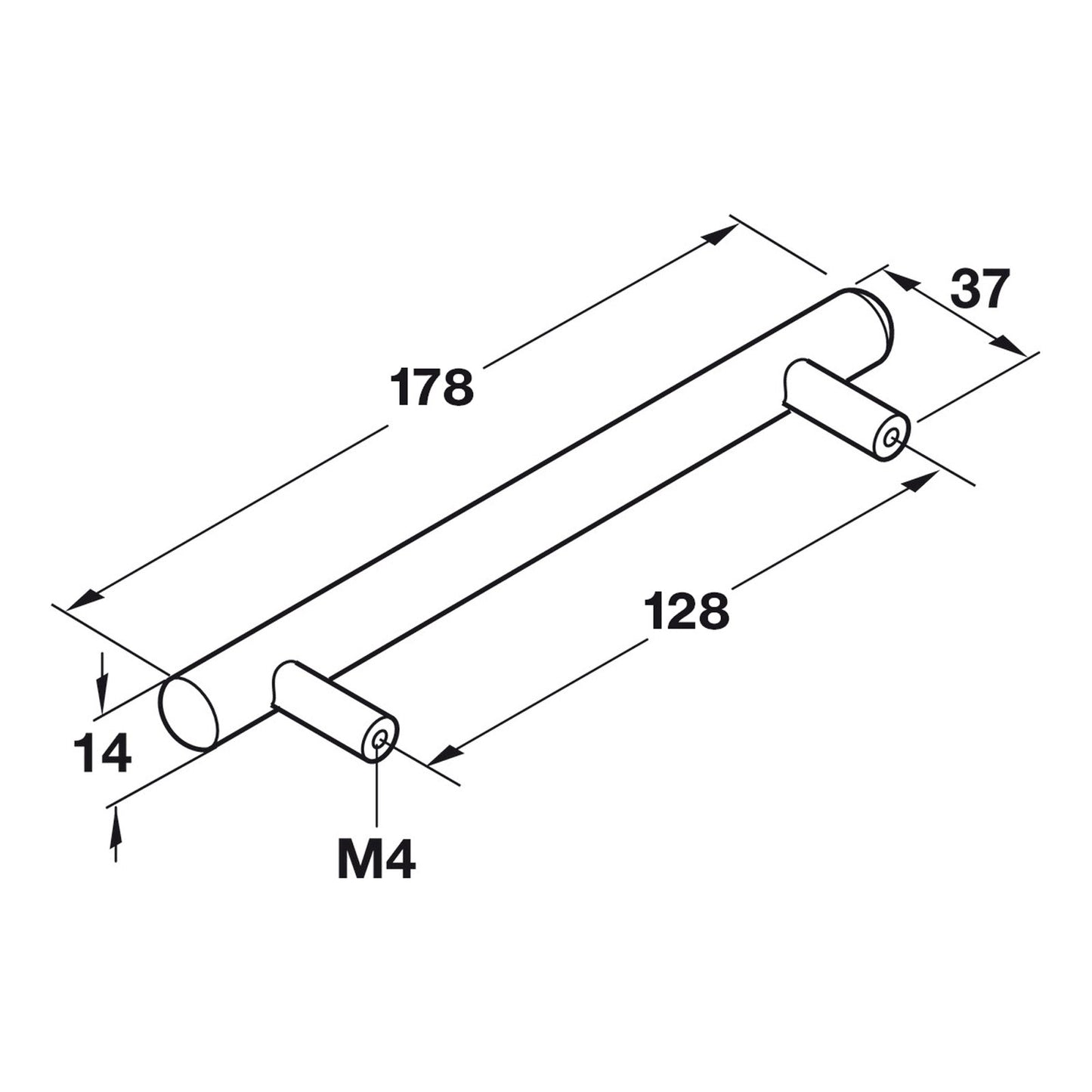 Hafele Veranda Bar Handle - Illustration