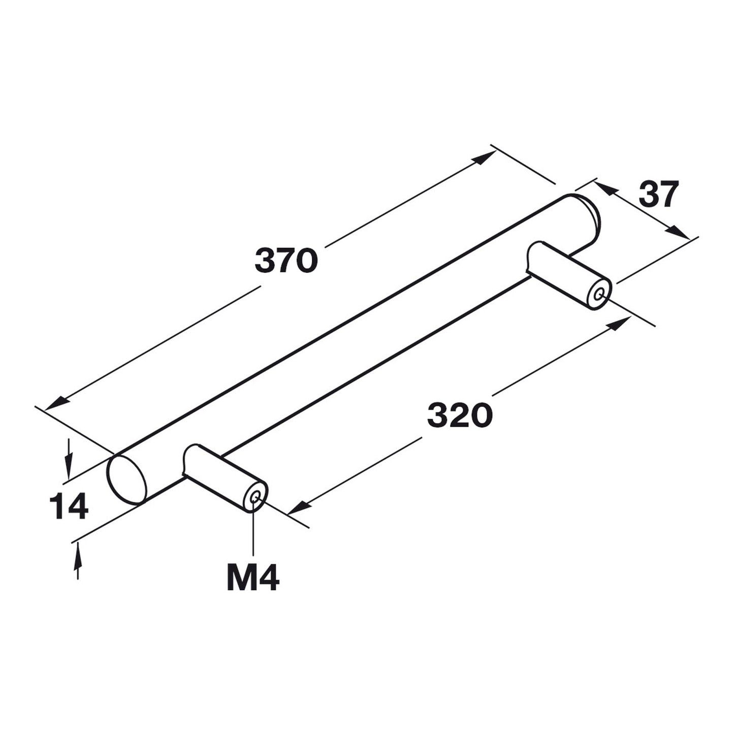 Hafele Veranda Bar Handle - Illustration