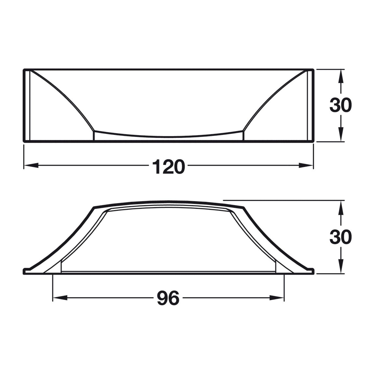 Hafele Arco Cabinet Cup Handle Illustration