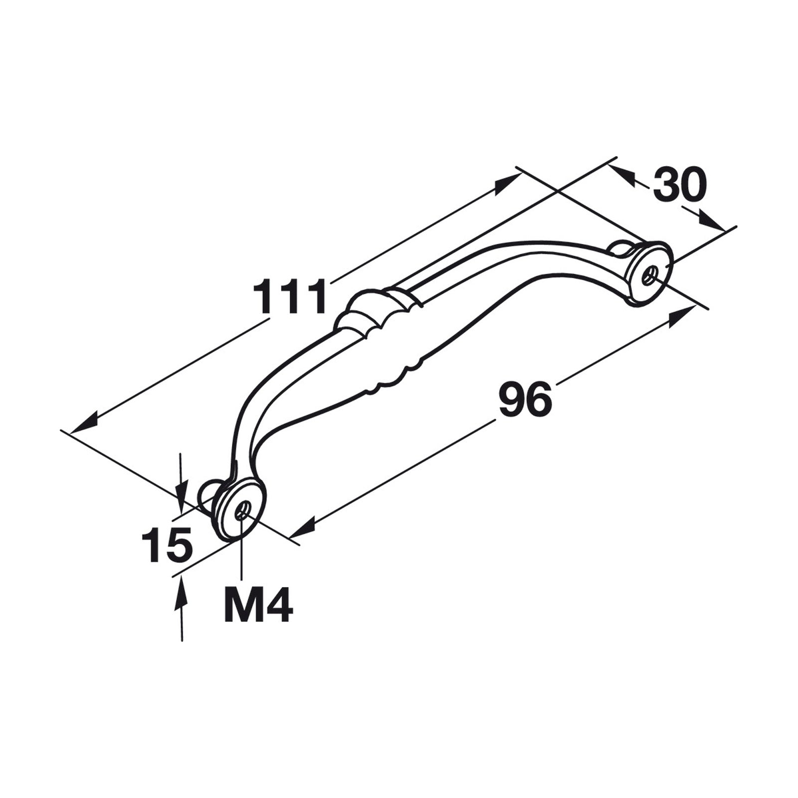 Hafele Havana Cabinet Handle - Illustration