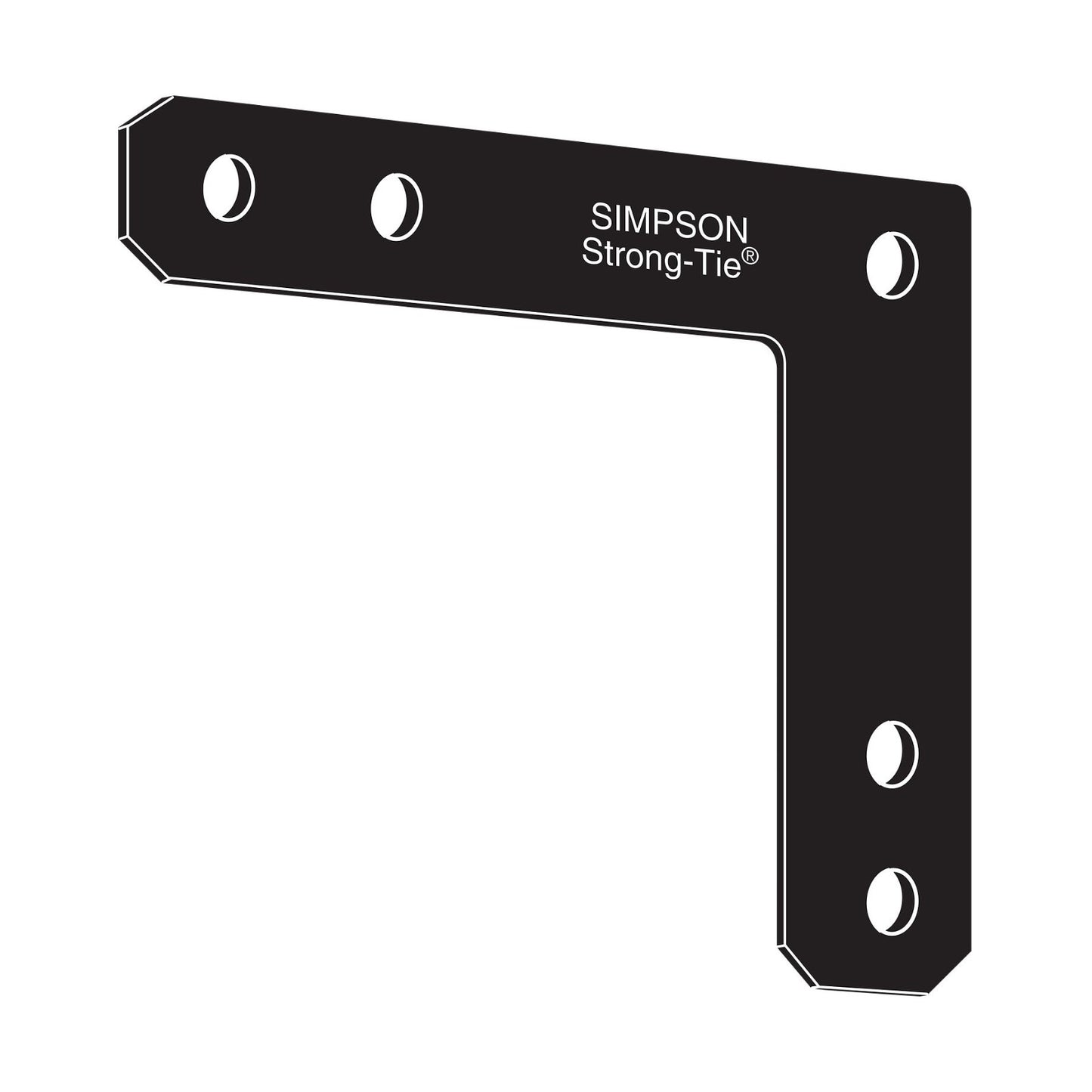 Simpson 1212HLPC 12x12 L Strap - Black Powder Coated