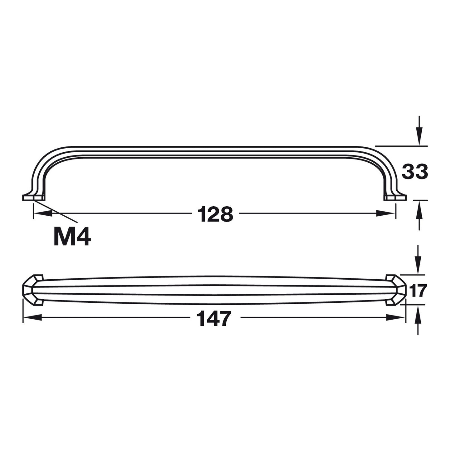 Hafele Paragon Cabinet Handle - Illustration