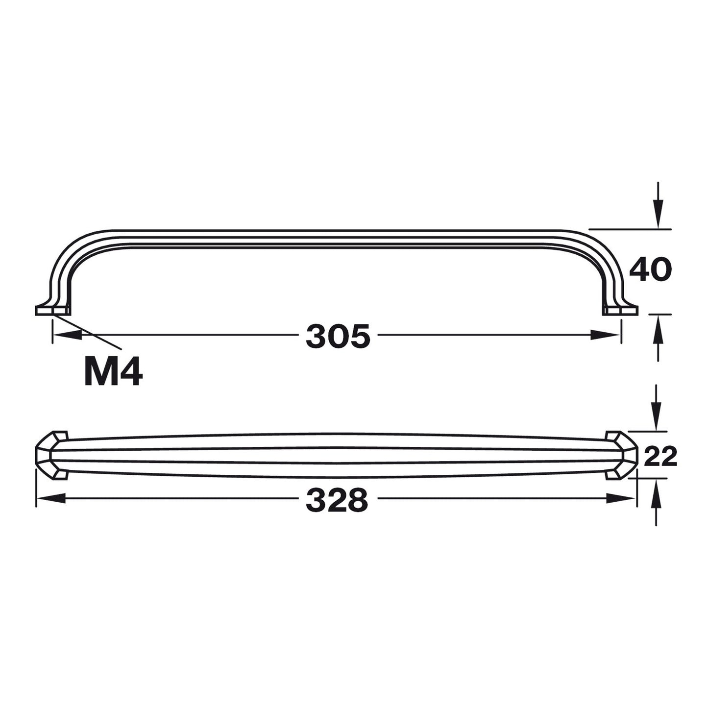 Hafele Paragon Cabinet Handle - Illustration