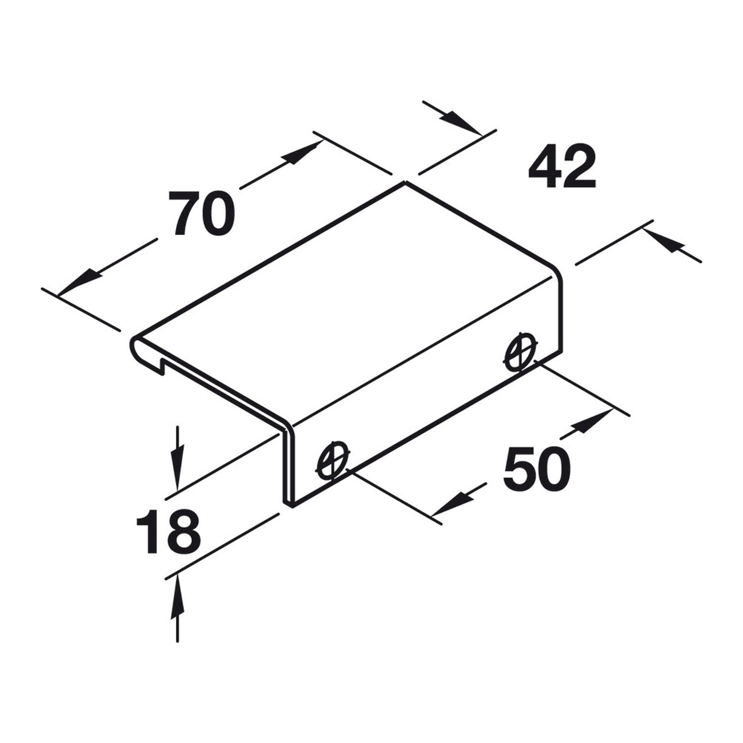 Hafele Tab Aluminum Cabinet Handle - Illustration