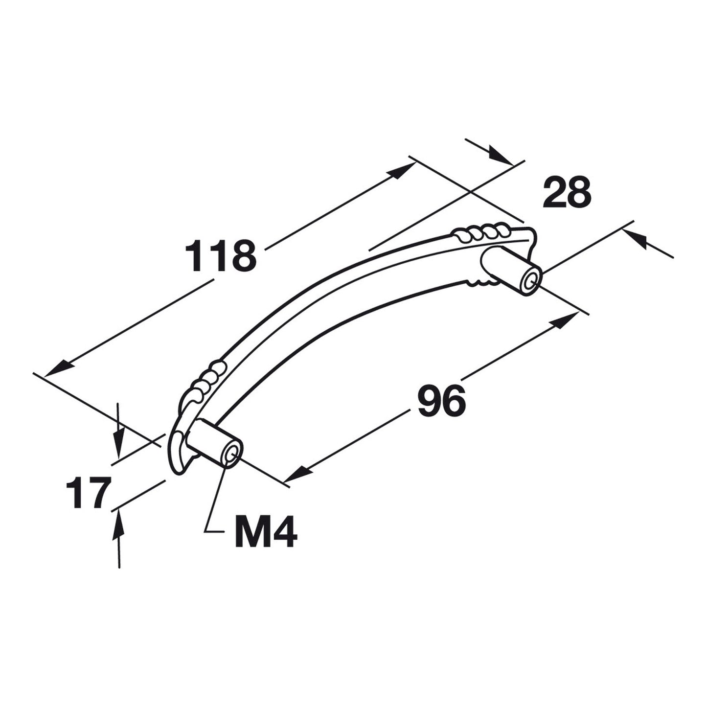 Hafele Revival Cabinet Handle - Illustration