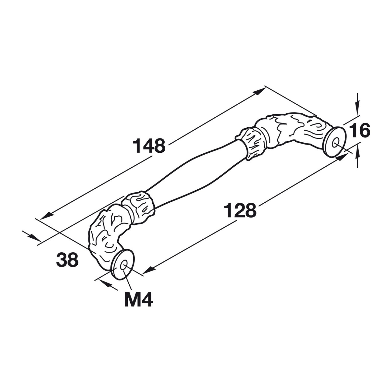 Hafele Artisan Cabinet Handle Illustration