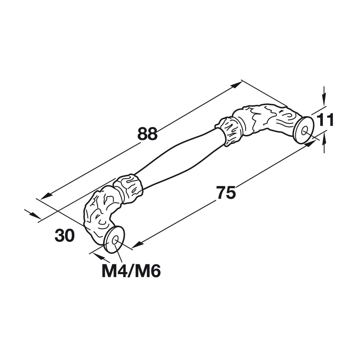 Hafele Artisan Cabinet Handle Illustration