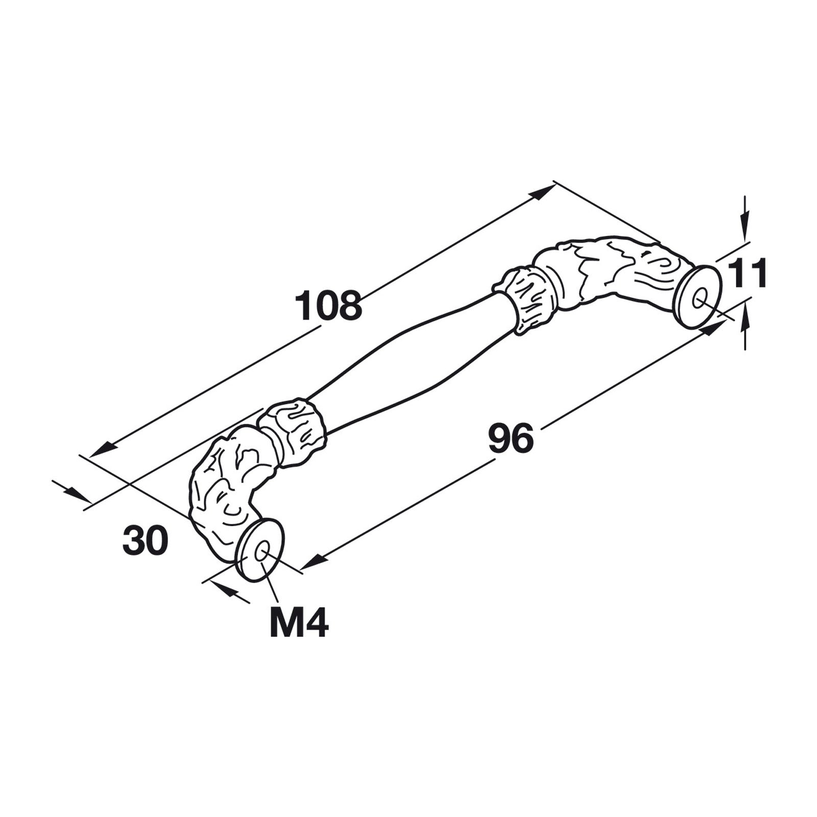 Hafele Artisan Cabinet Handle Illustration