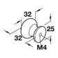 Hafele Bordeaux Cabinet Knob Illustration