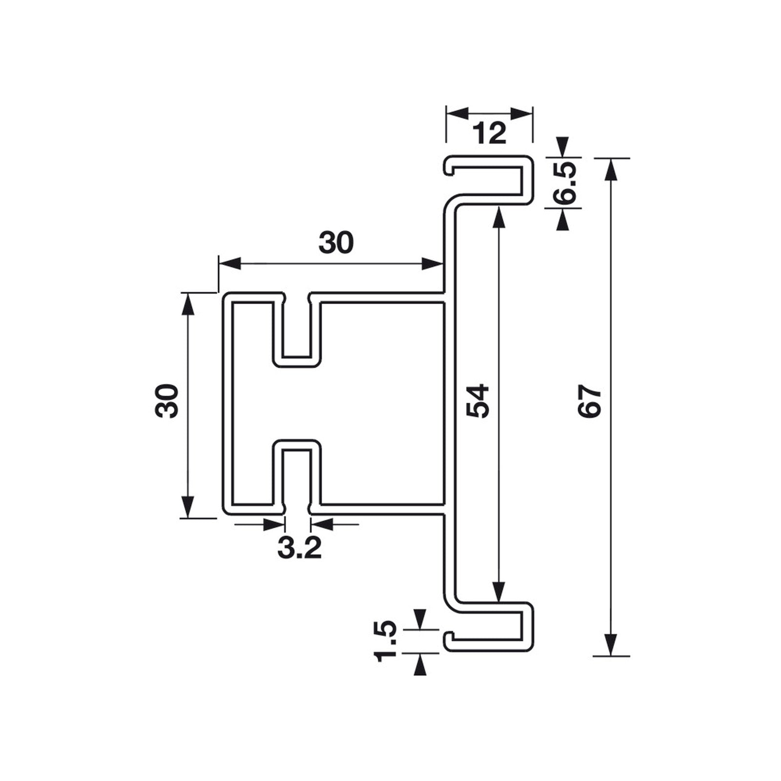 Hafele Venice Vertical Profile Cabinet Accessory - Illustration