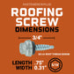 12W75TSZ0ZS Roofing Screw Dimensions