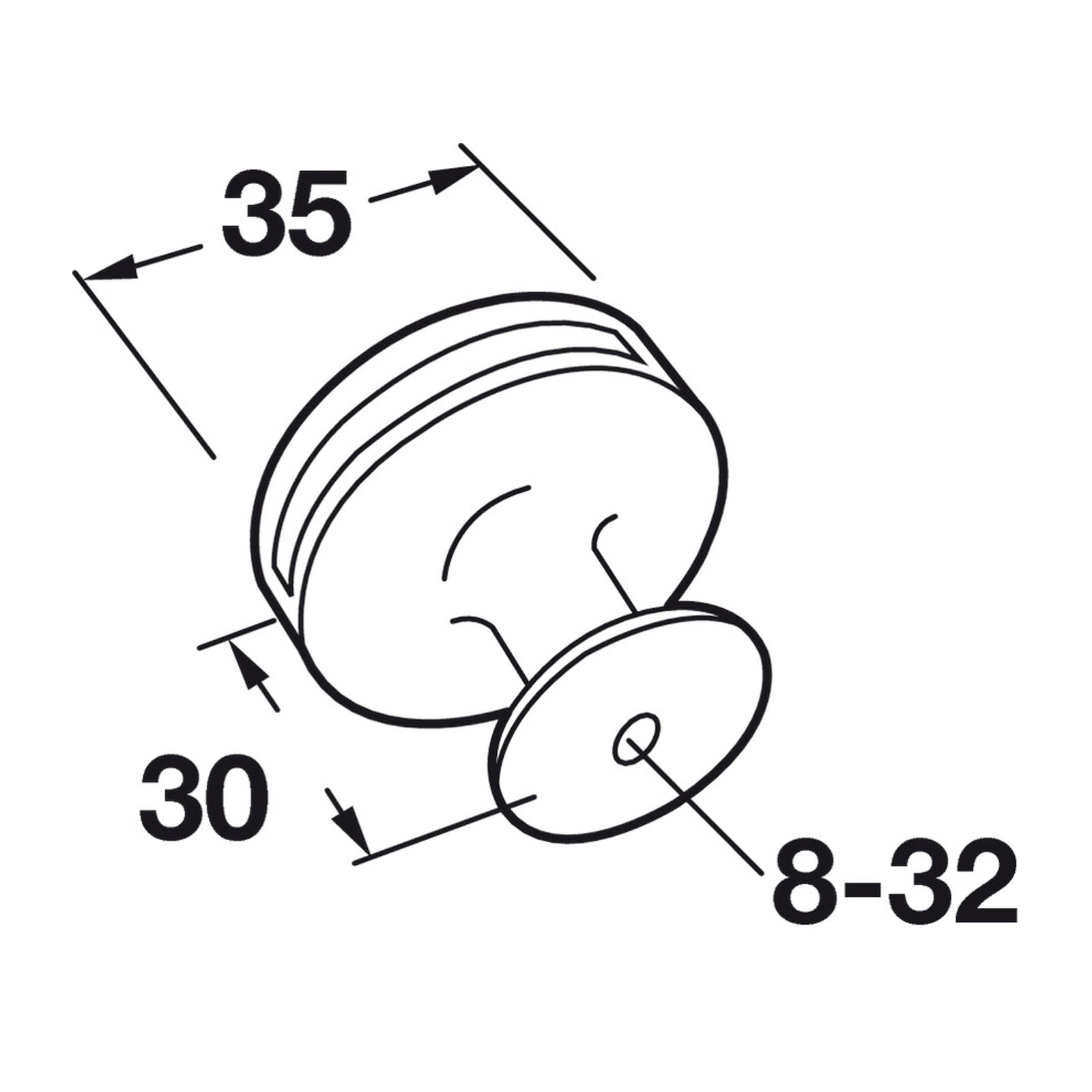 Hafele Amerock Oberon Cabinet Knob Illustration