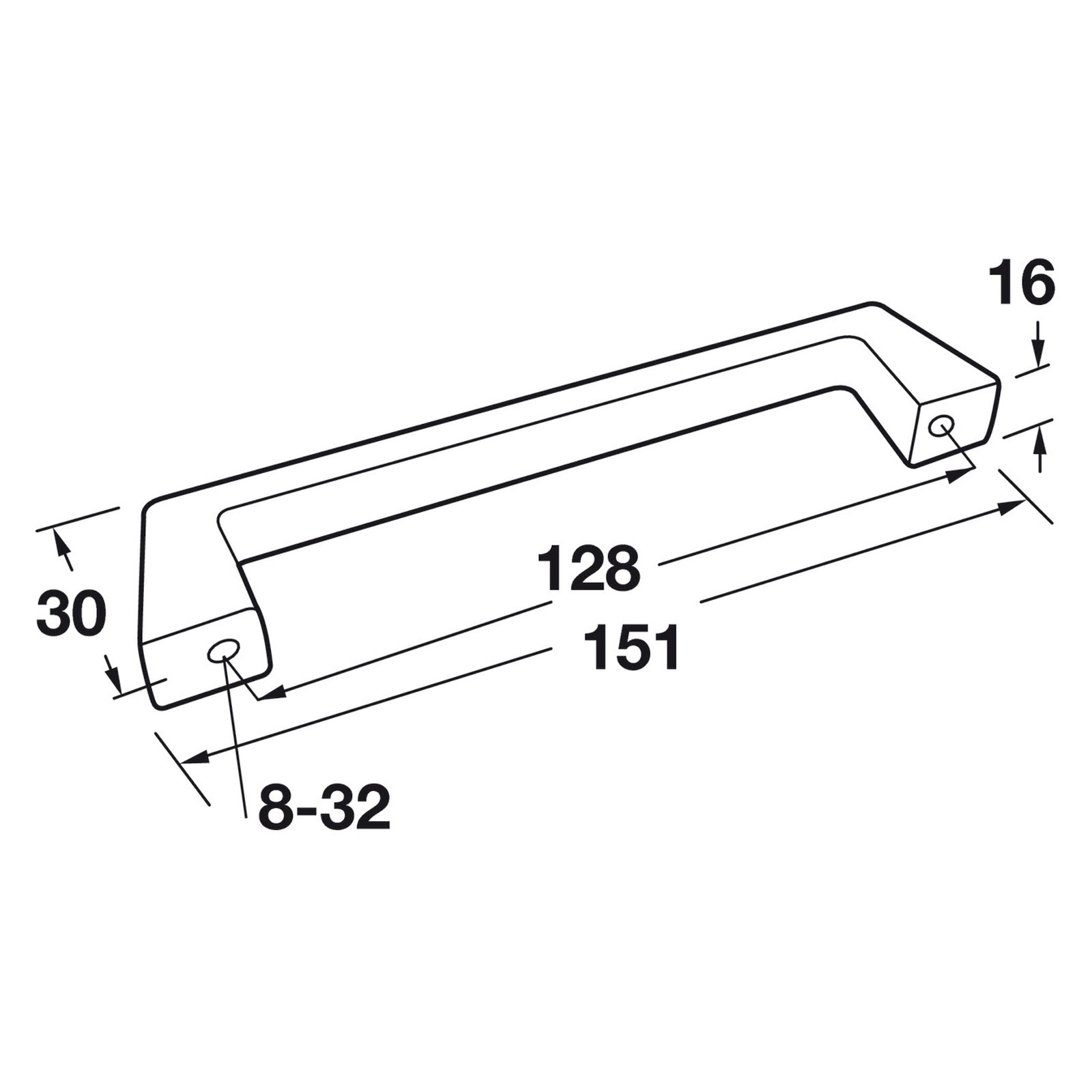 Hafele Amerock Backrock Cabinet Handle Illustration