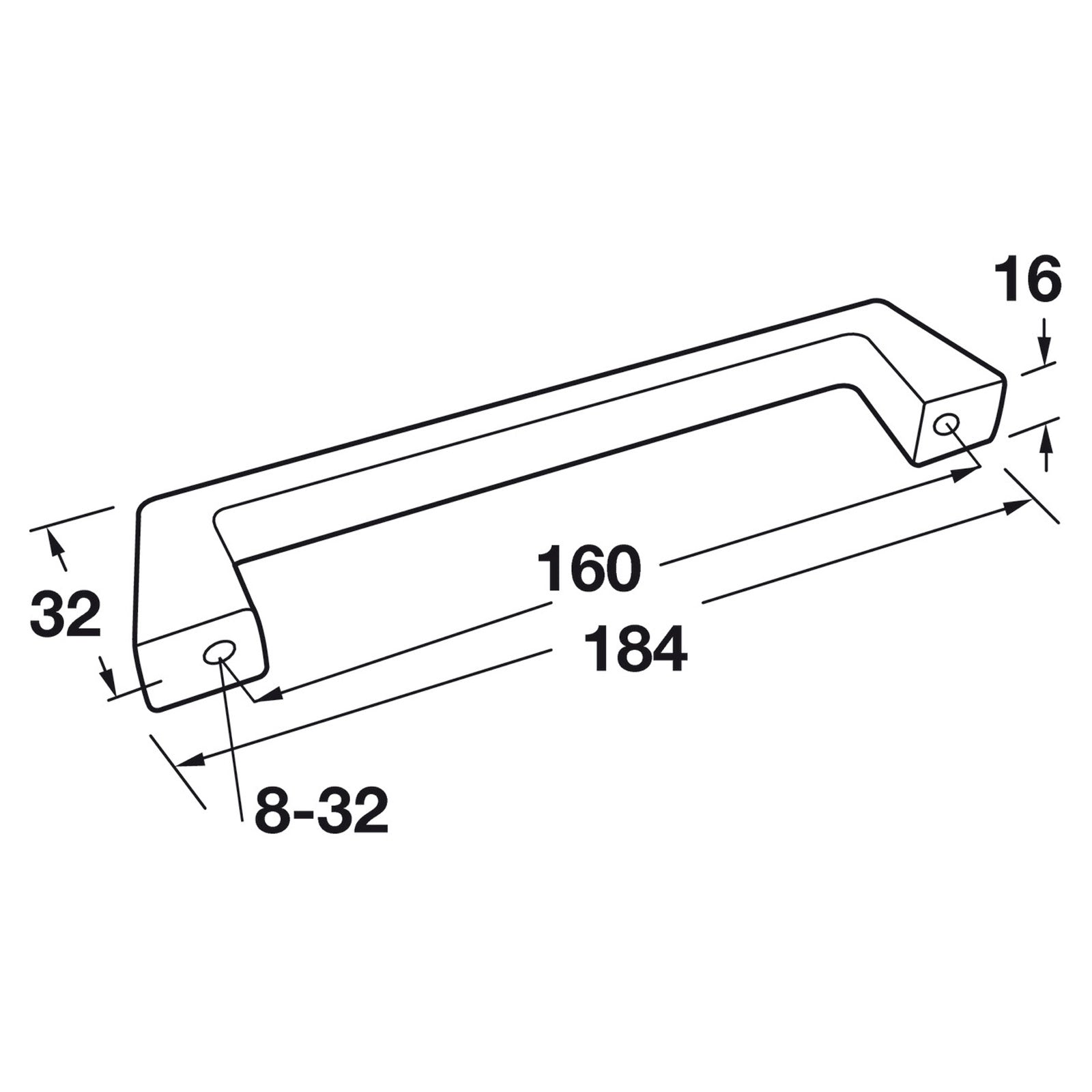 Hafele Amerock Blackrock Cabinet Handle Illustration