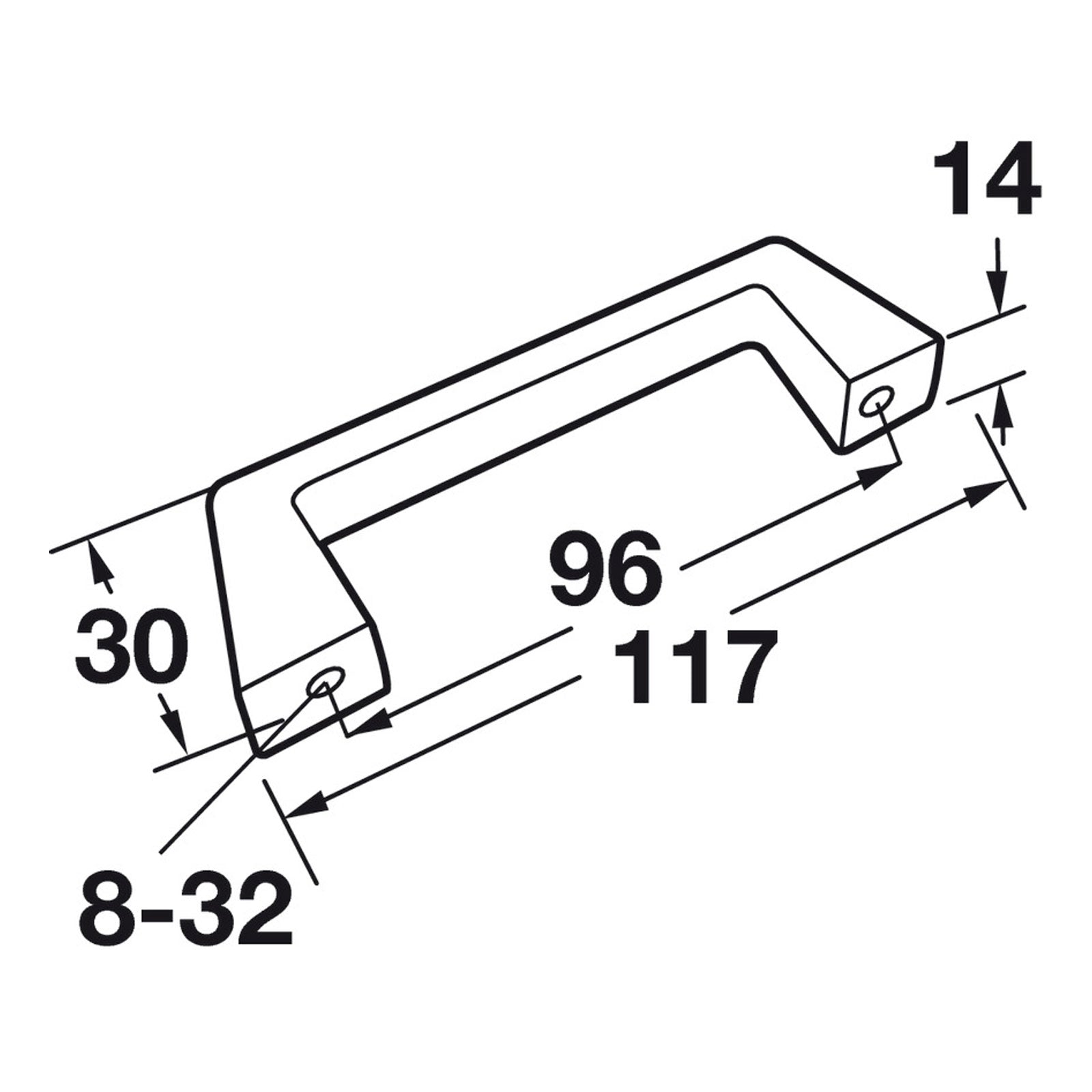 Hafele Amerock Blackrock Cabinet Handle Illustration