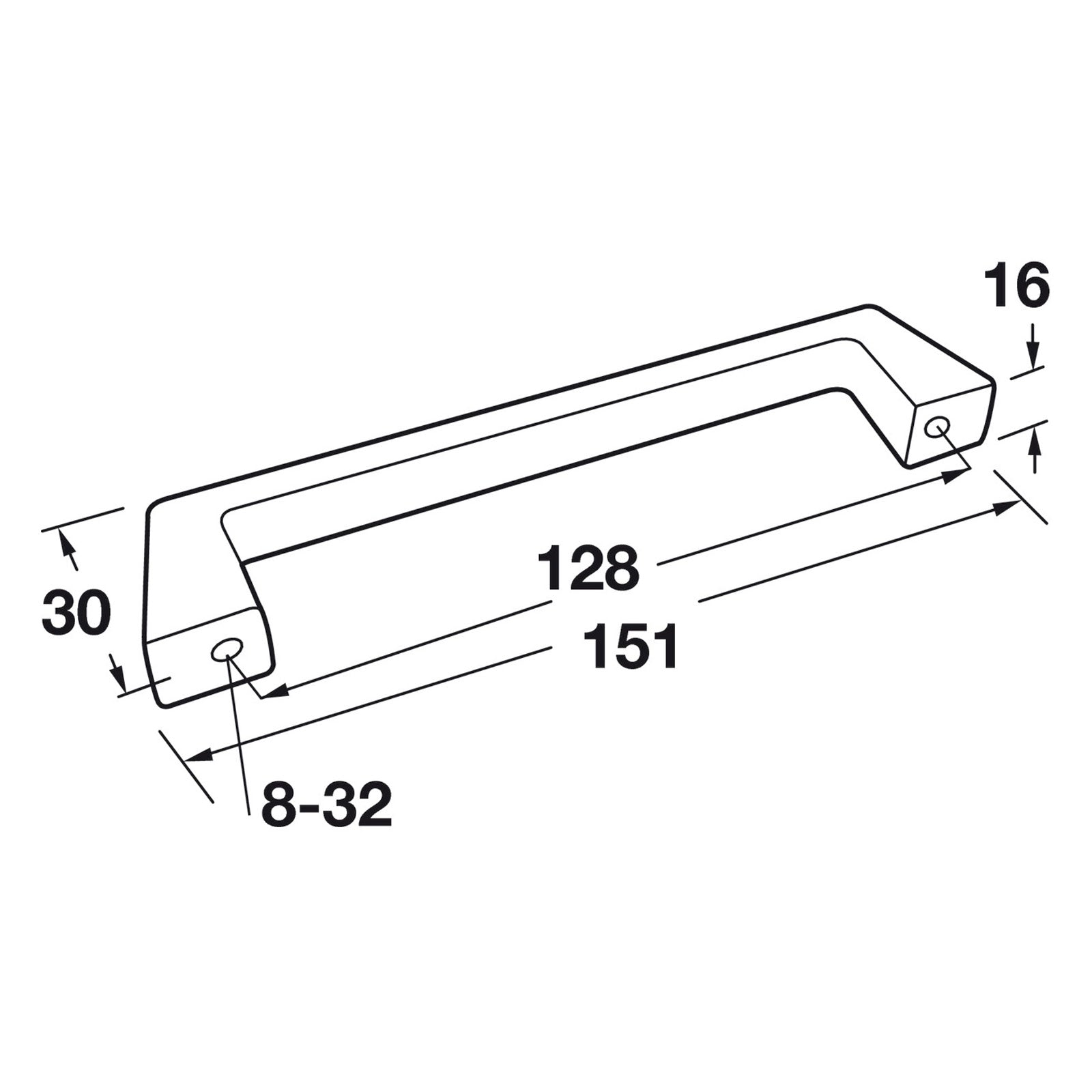 Hafele Amerock Blackrock Cabinet Handle Illustration