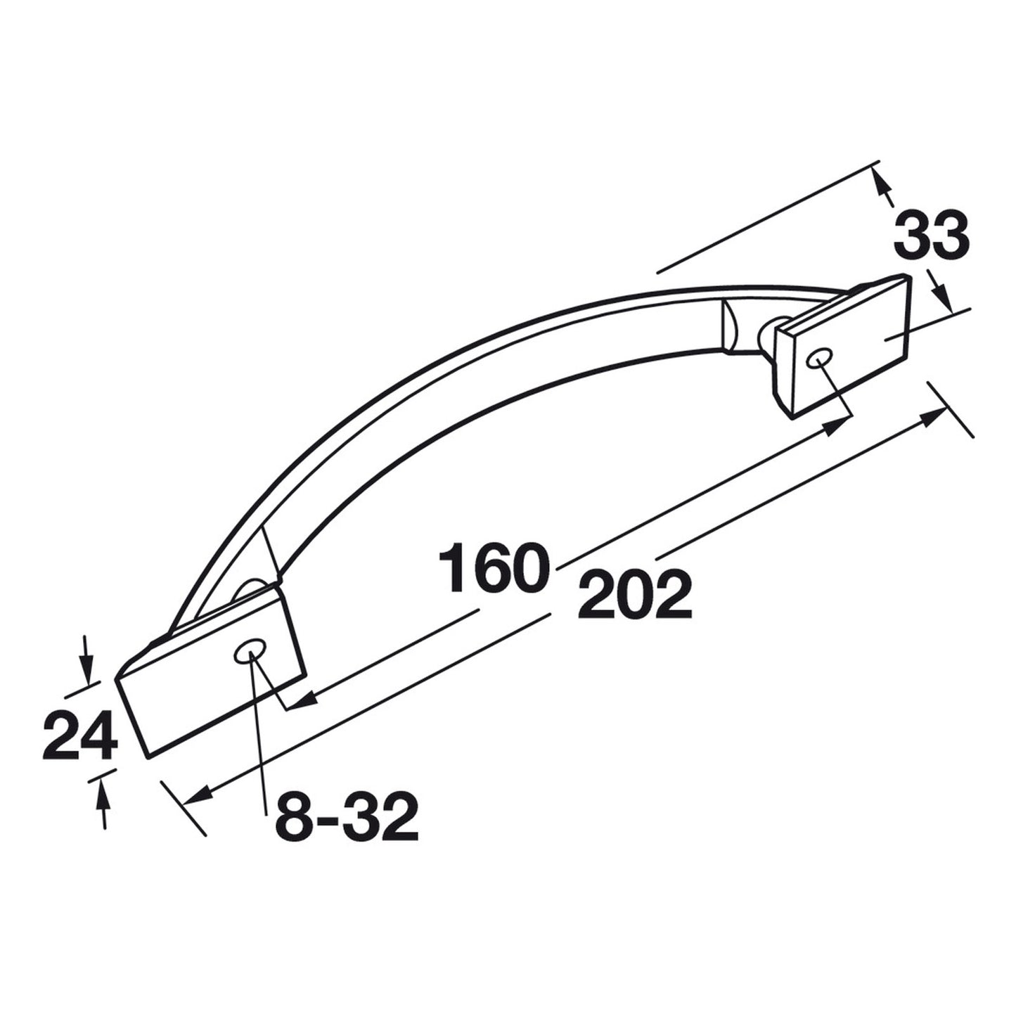 Hafele Amerock Candler Cabinet Handle Illustration