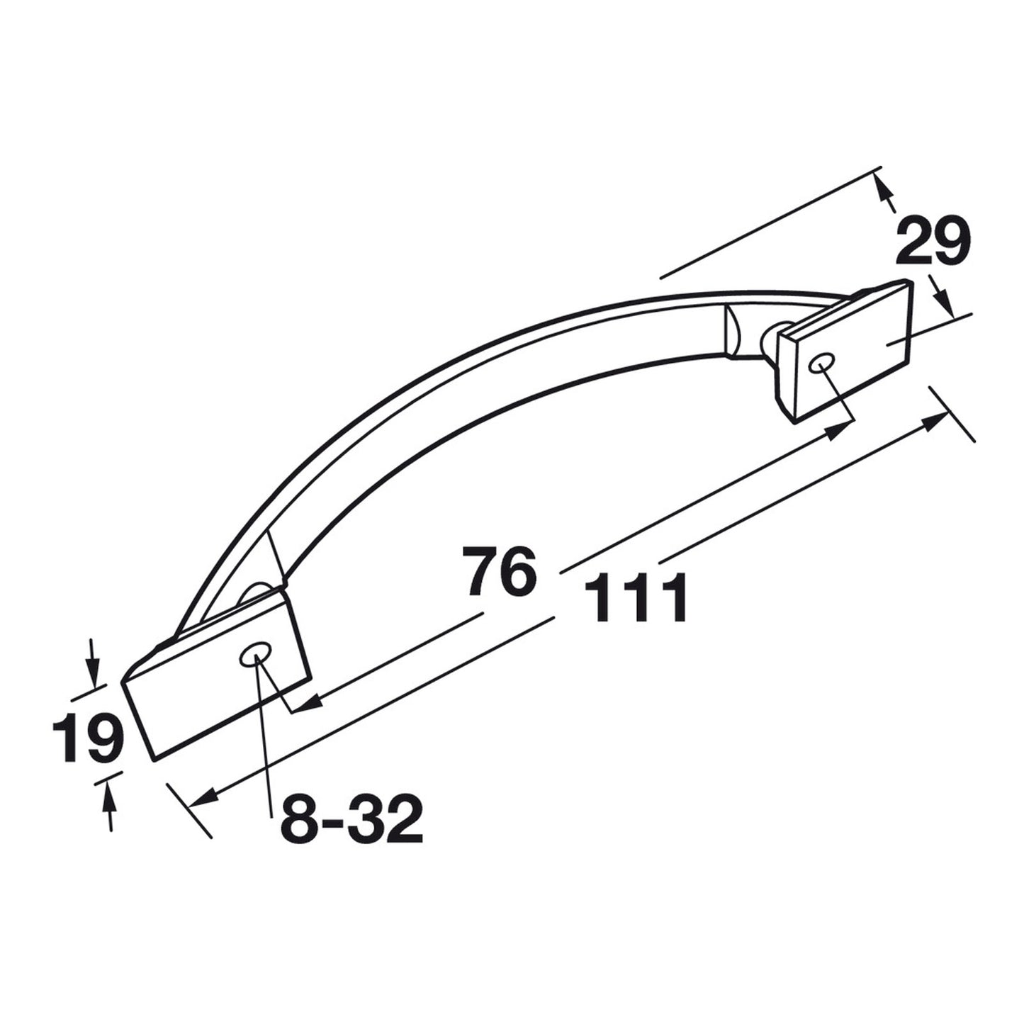 Hafele Amerock Candler Cabinet Handle Illustration