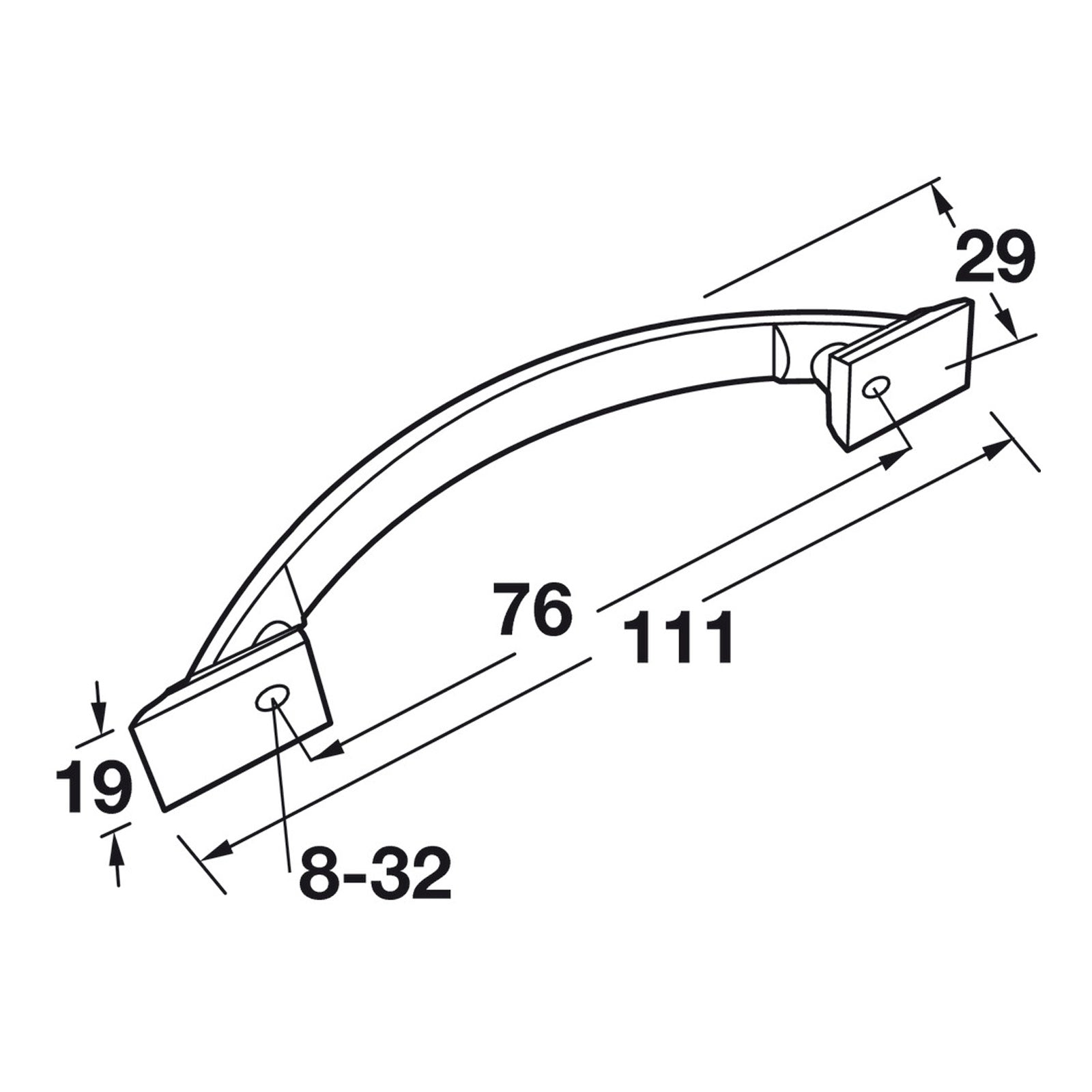 Hafele Amerock Candler Cabinet Handle Illustration