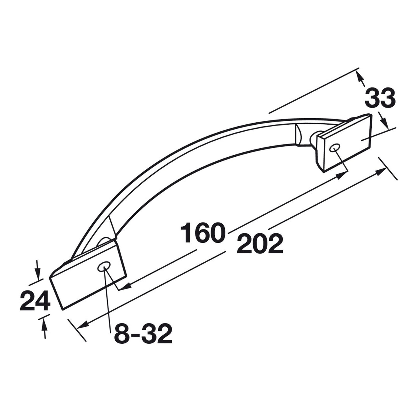 Hafele Amerock Candler Cabinet Handle Illustration