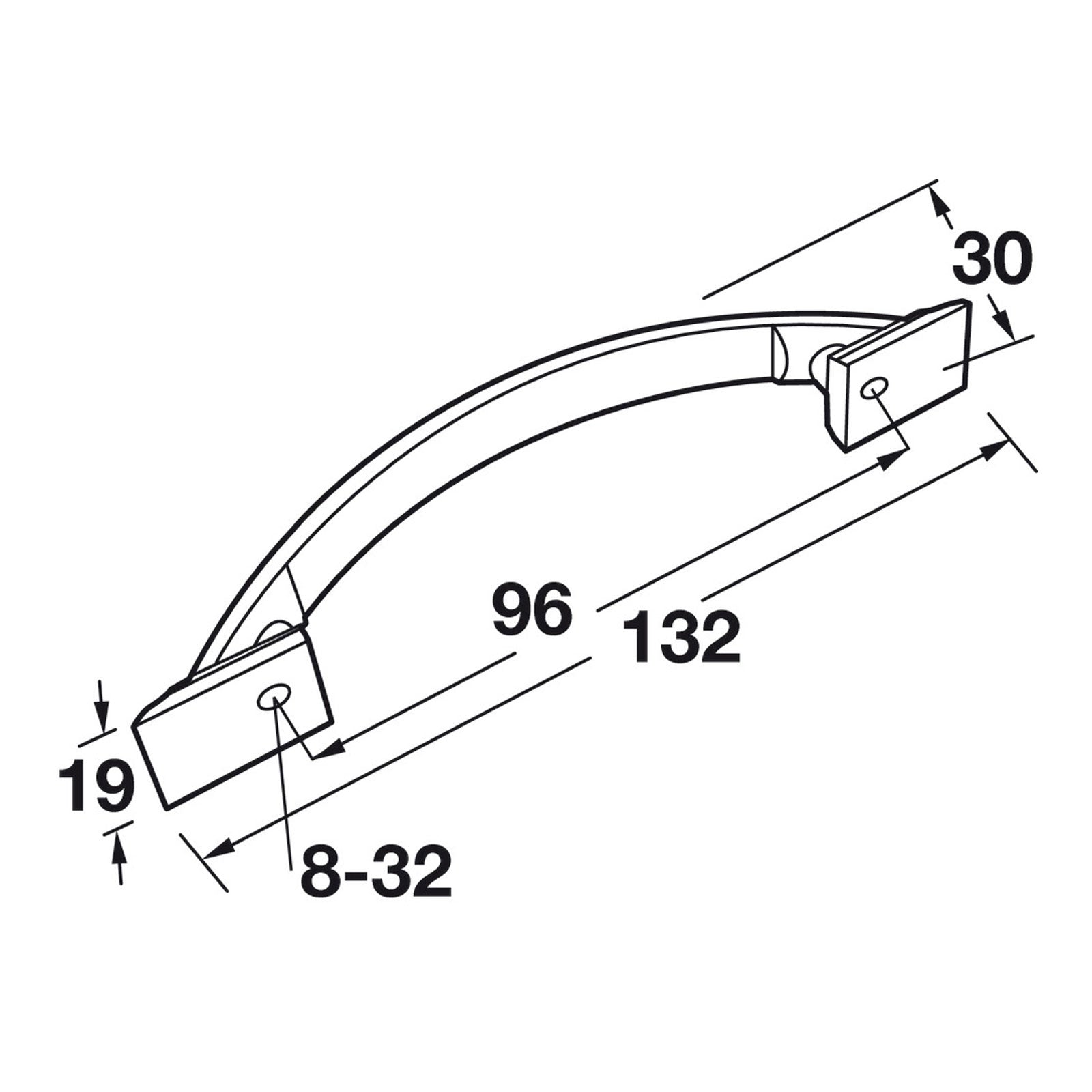 Hafele Amerock Candler Cabinet Handle Illustration