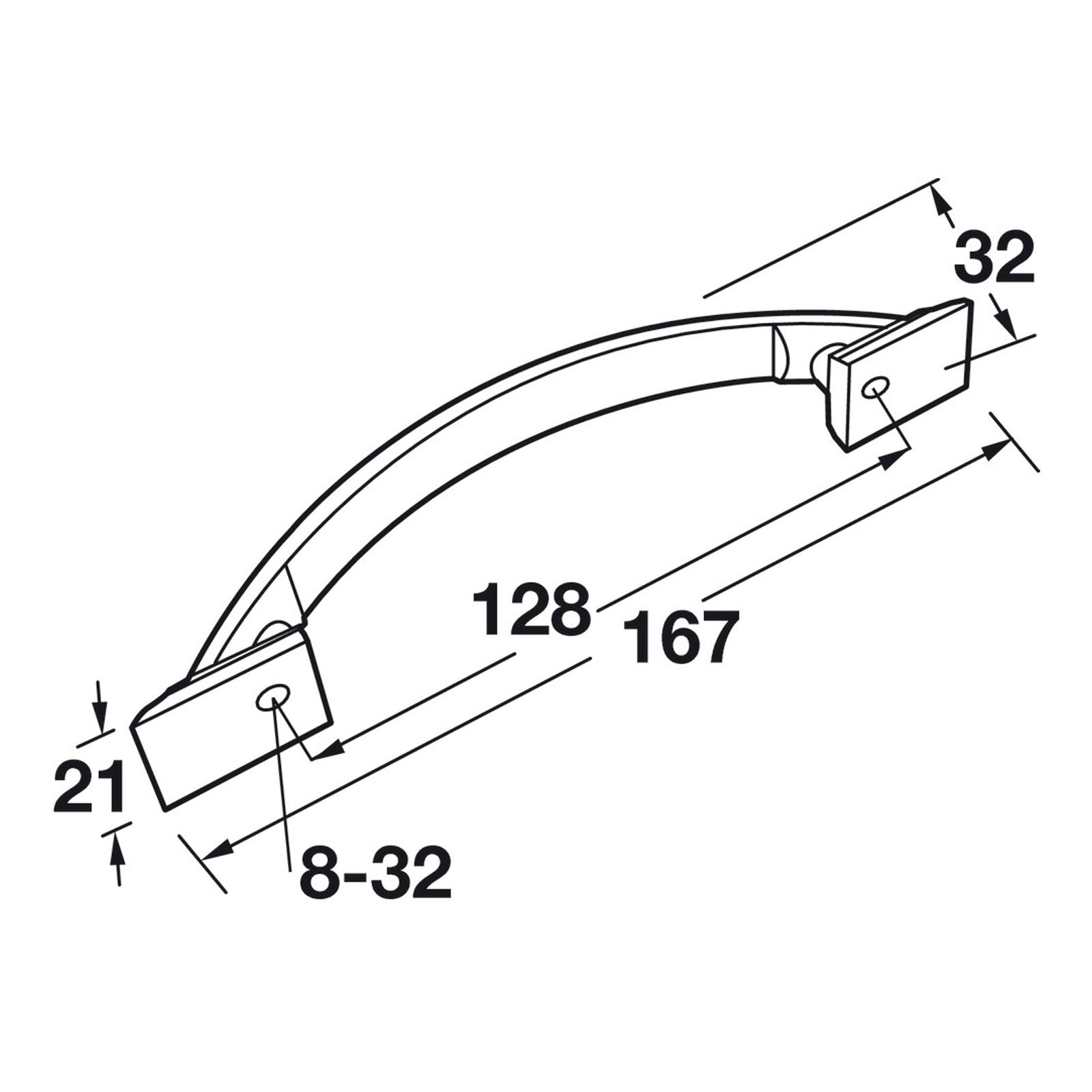 Hafele Amerock Candler Cabinet Handle Illustration