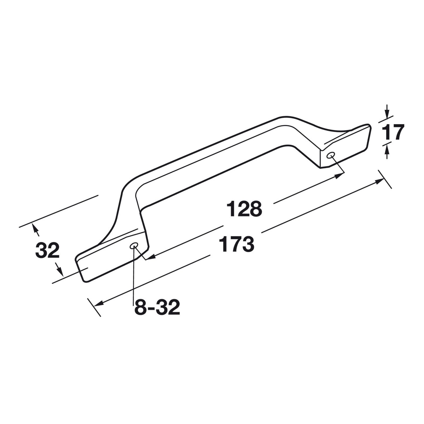 Hafele Amerock Carolyne Cabinet Handle Illustration