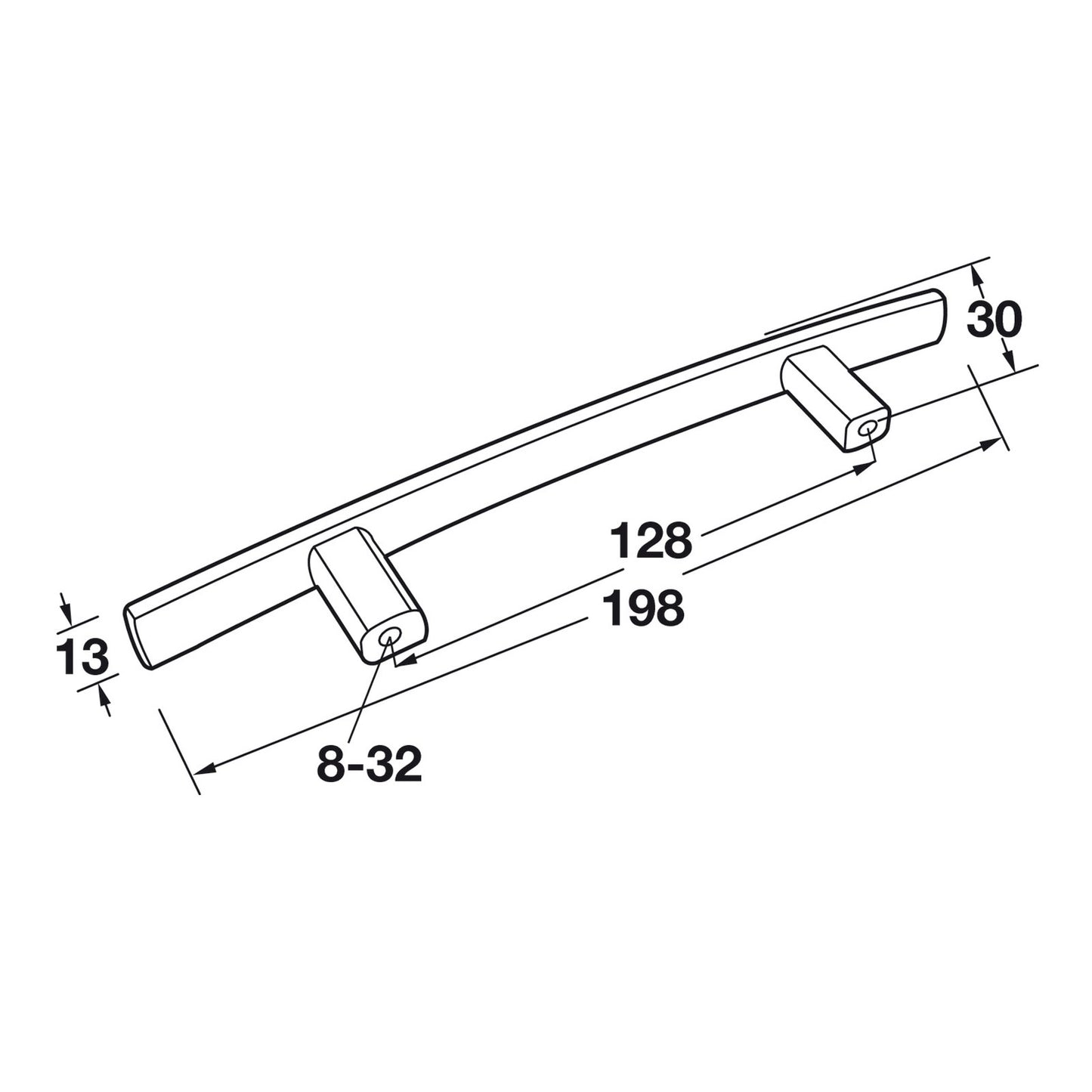 Hafele Amerock Cyprus Cabinet Handle Illustration