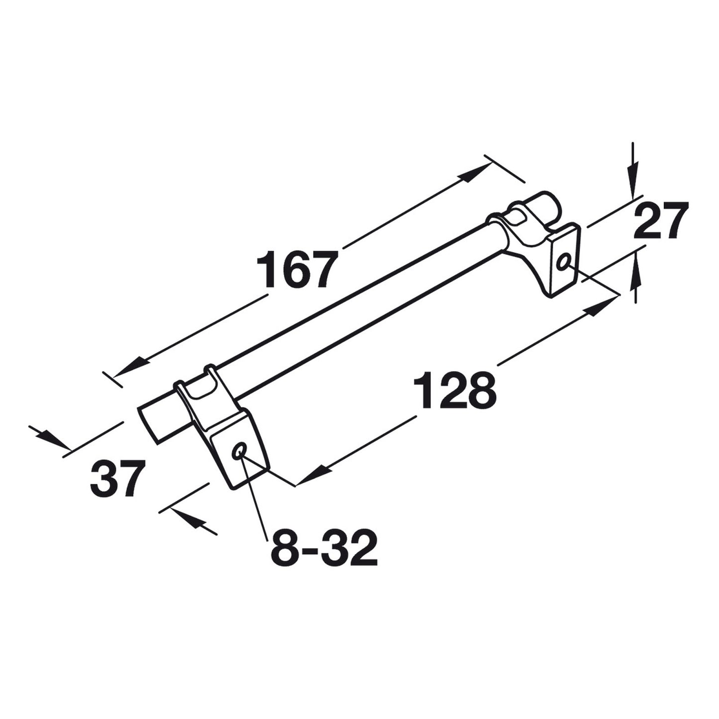 Hafele Amerock Davenport Cabinet Handle Illustration