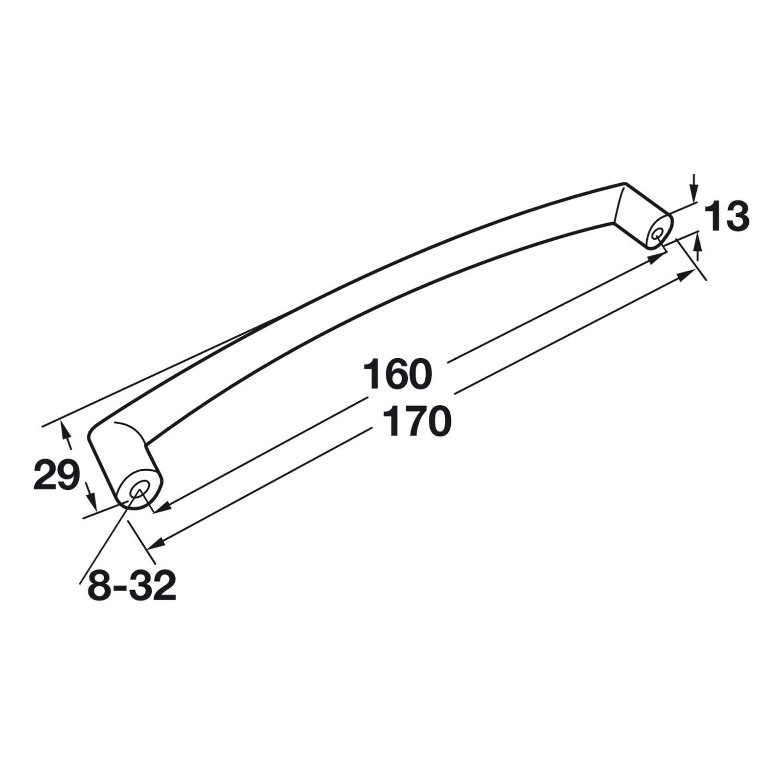 Hafele Amerock Essential'Z Cabinet Handle Illustration