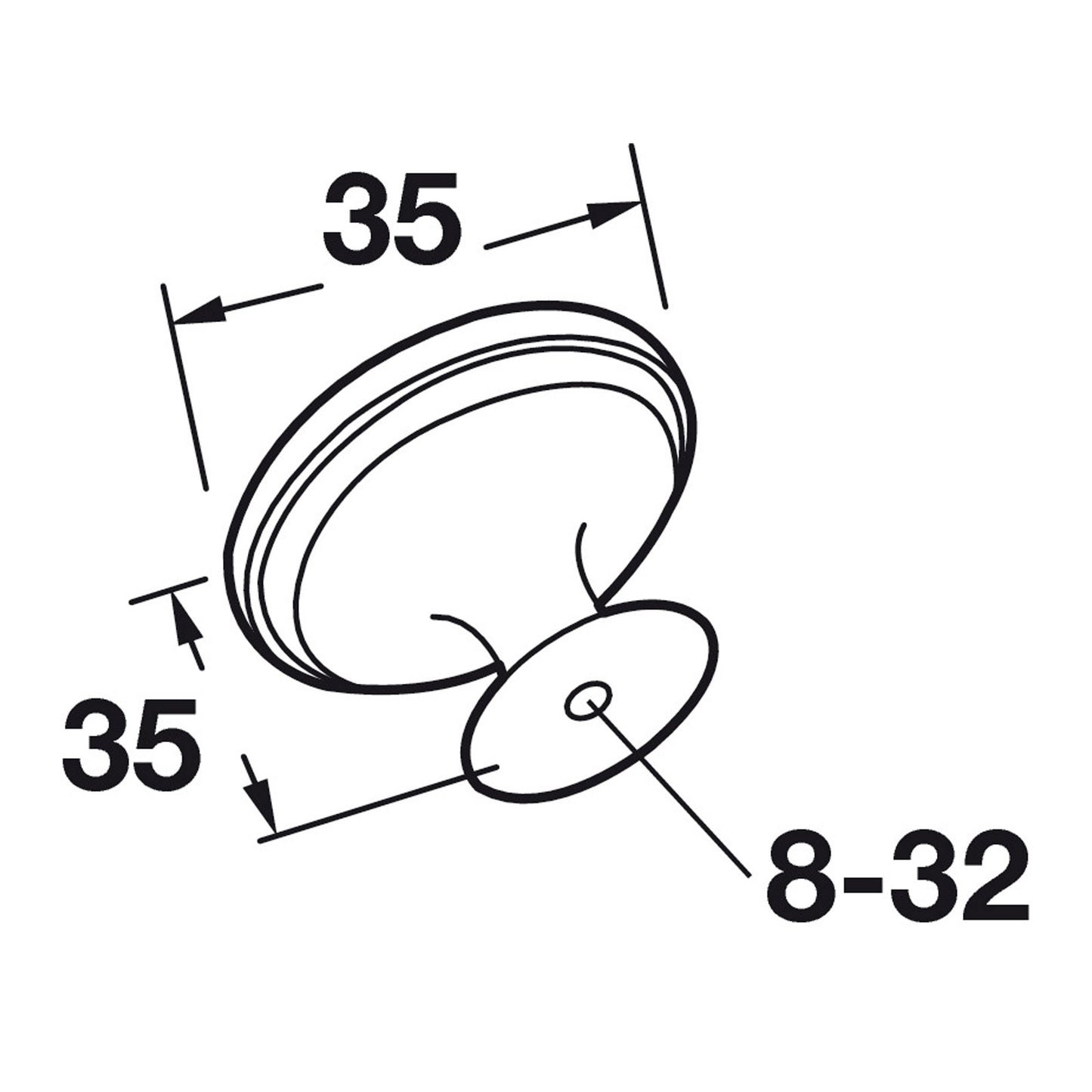 Hafele Amerock Crawford Cabinet Knob Illustration