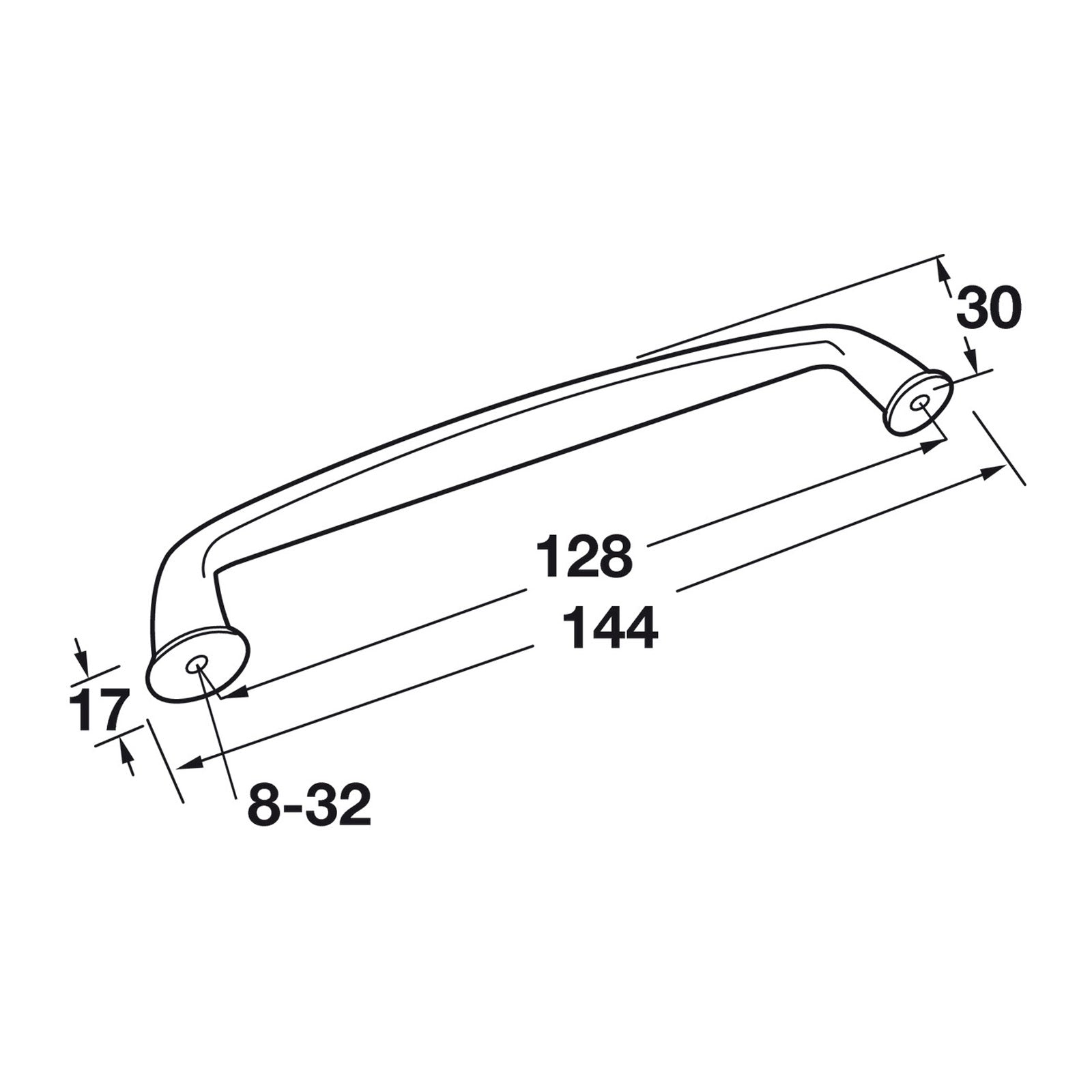 Hafele Amerock Kane Cabinet Handle Illustration