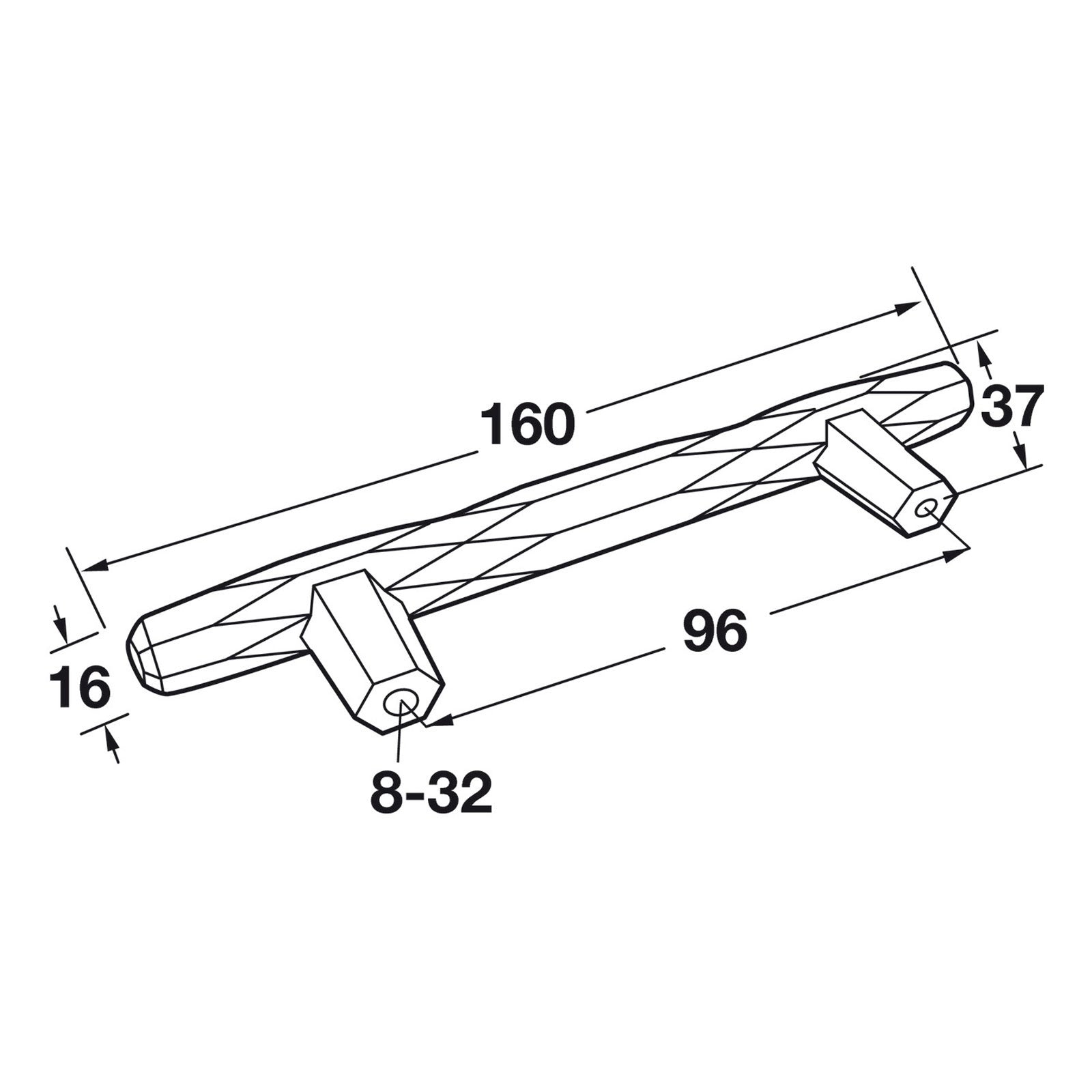 Hafele Amerock St. Vincent Cabinet Handle Illustration