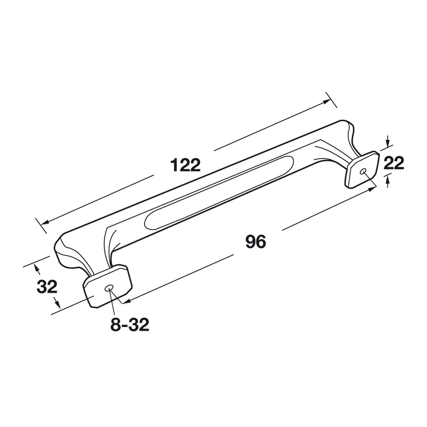 Hafele Amerock Wells Cabinet Handle Illustration