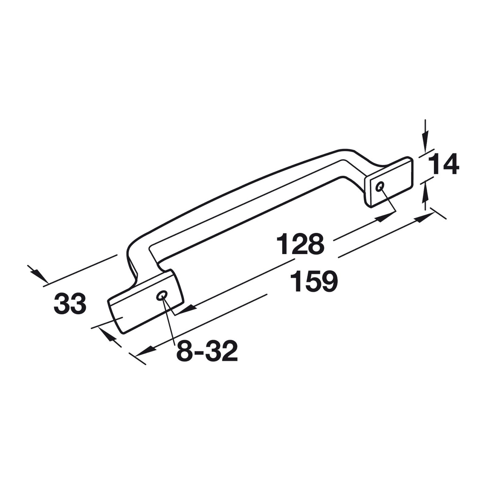 Hafele Amerock Westerly Cabinet Handle Illustration