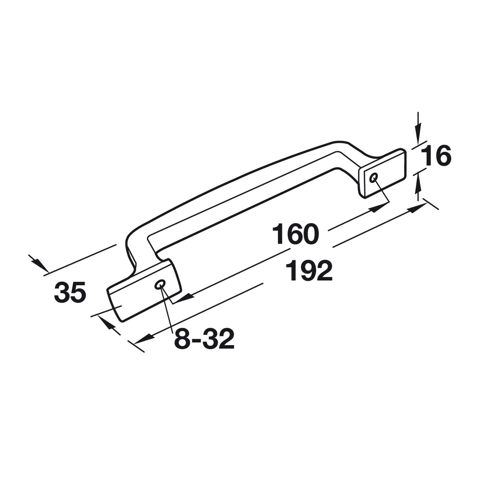 Hafele Amerock Westerly Cabinet Handle Illustration