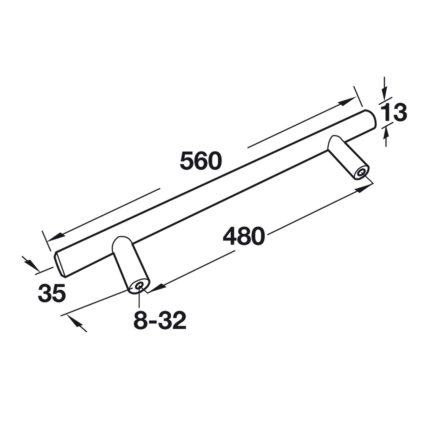 Hafele Amerock Bar Pull Illustration