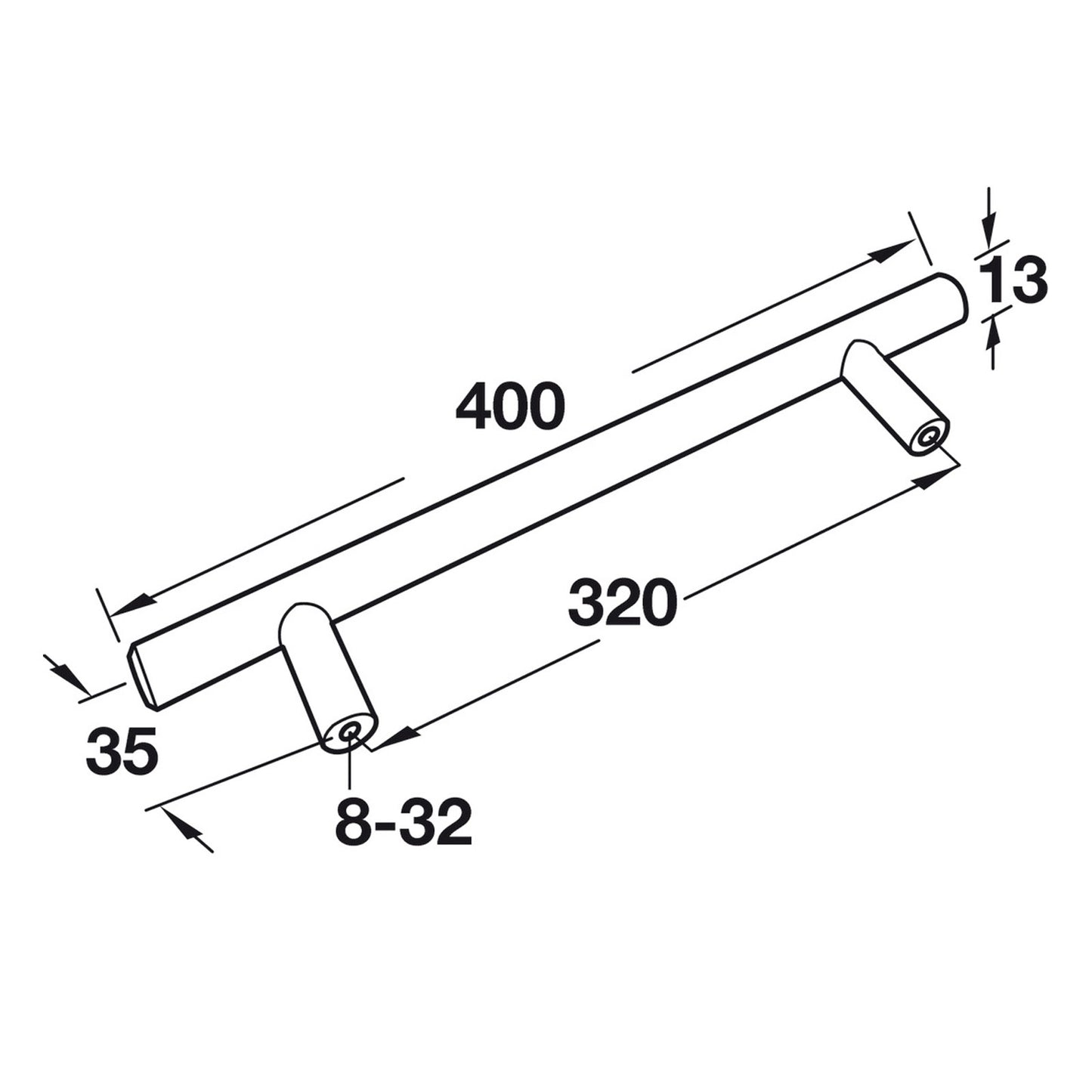 Hafele Amerock Bar Pull Illustration