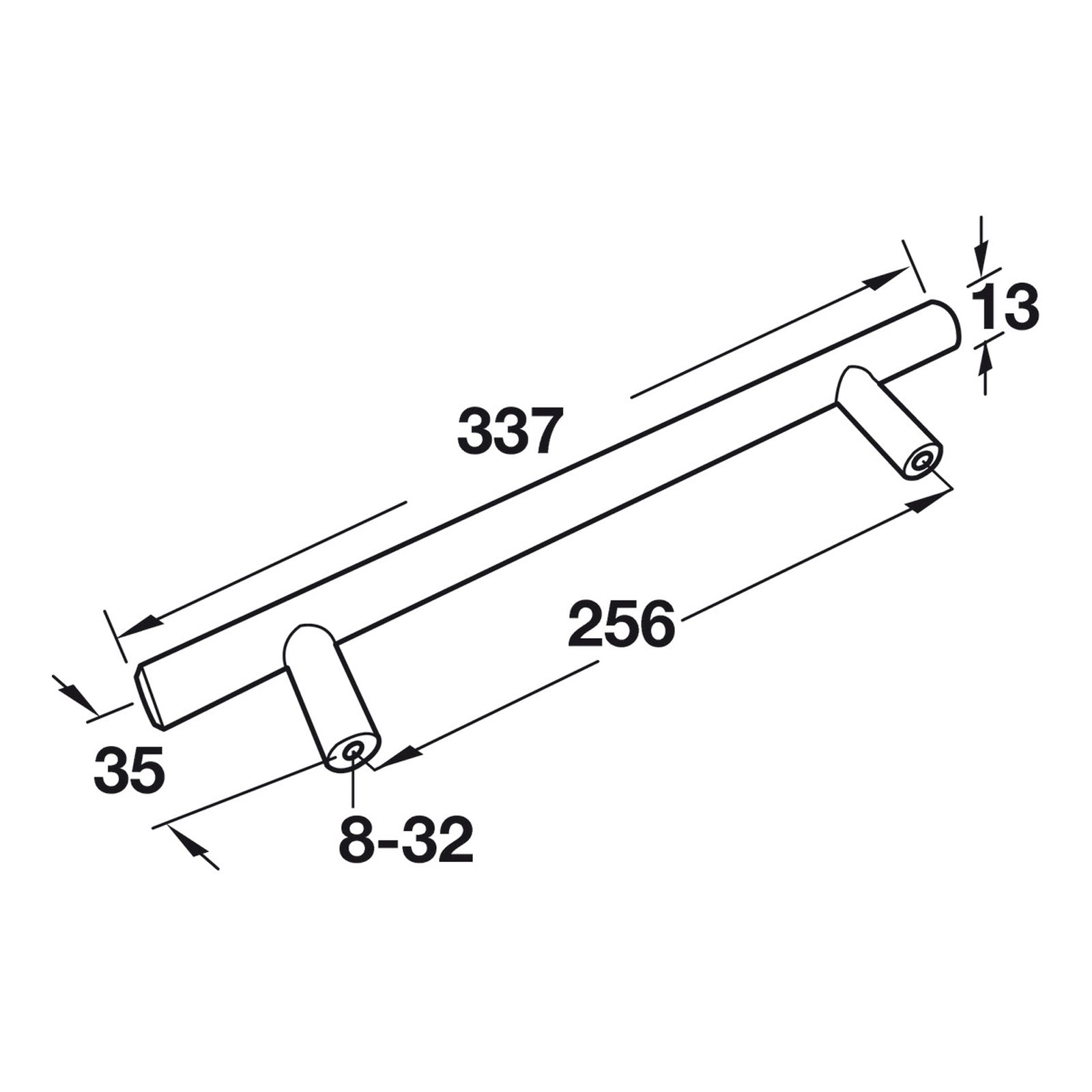 Hafele Amerock Bar Pull Illustration