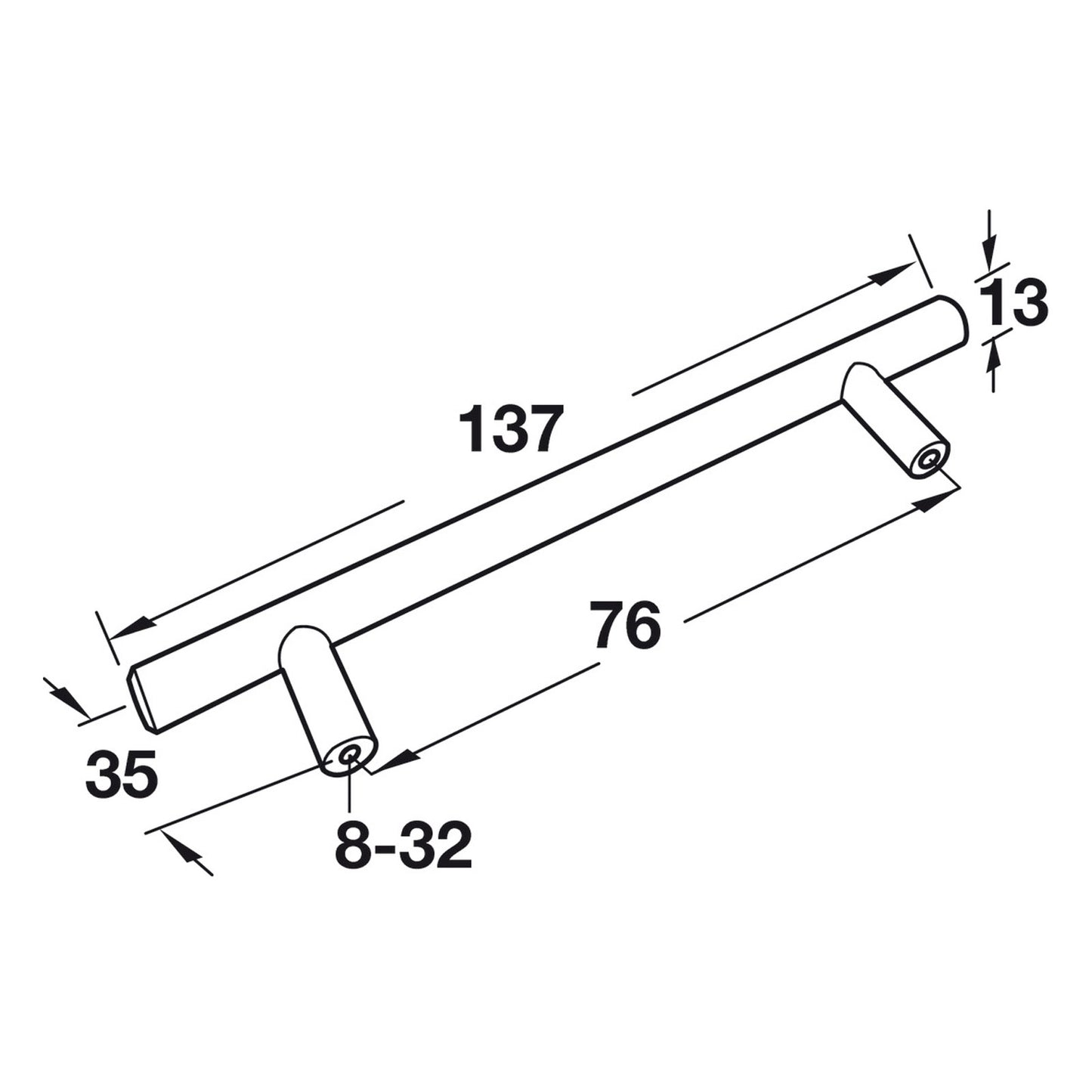 Hafele Amerock Bar Pull Illustration